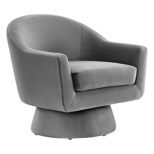 Astral Performance Velvet Fabric and Wood Swivel Chair by Modway EEI-6360-GRY