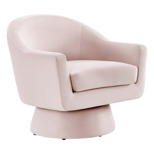 Astral Performance Velvet Fabric and Wood Swivel Chair by Modway EEI-6360-PNK