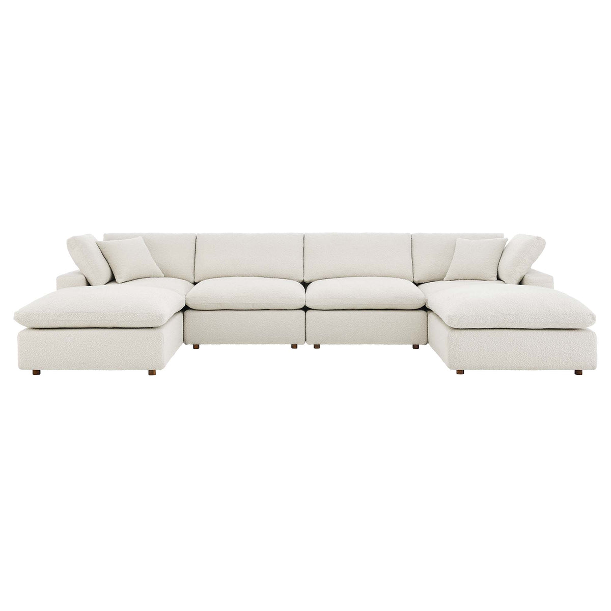 Commix 6-Piece Down Filled Overstuffed Boucle Sectional Sofa by Modway