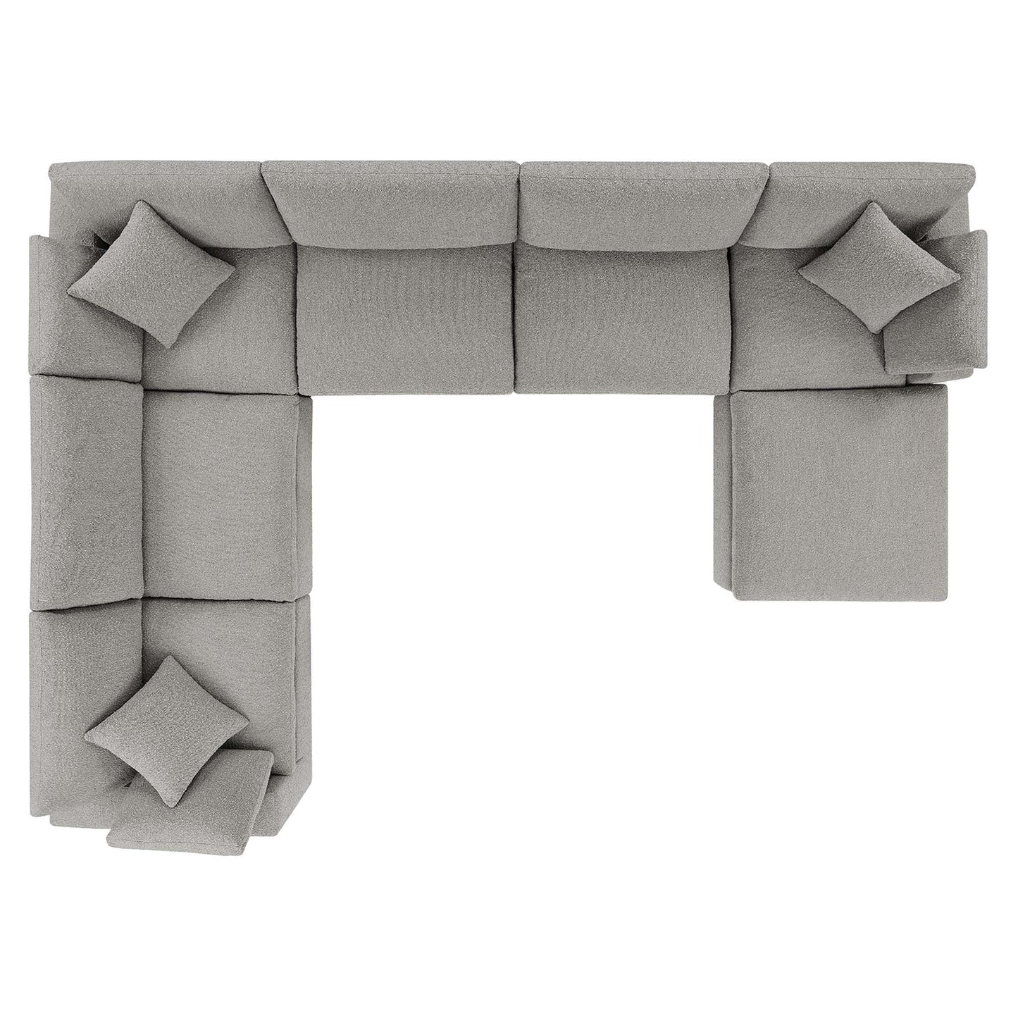 Commix 7-Piece Down Filled Overstuffed Boucle Sectional Sofa by Modway