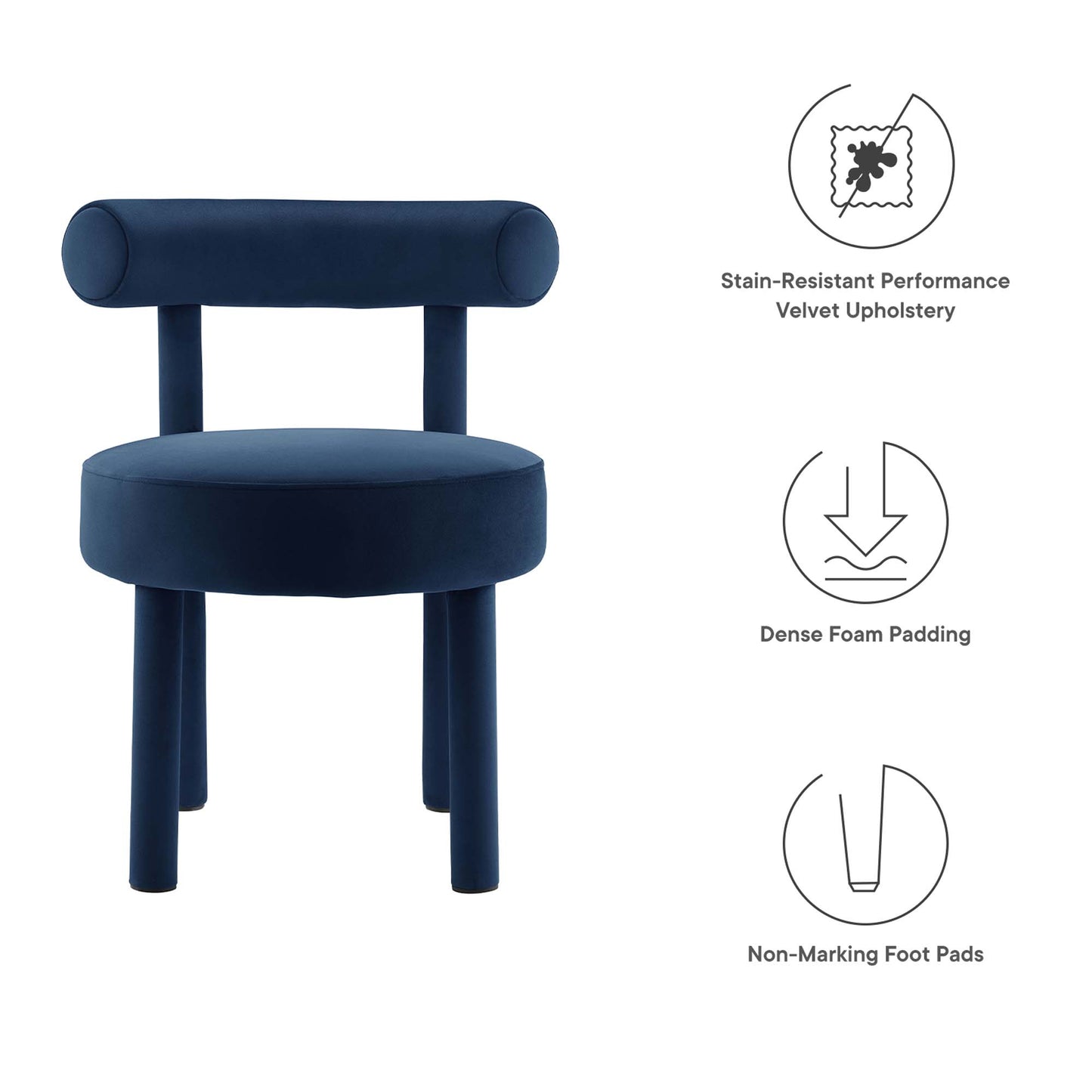 Toulouse Performance Velvet Dining Chair by Modway EEI-6388-MID