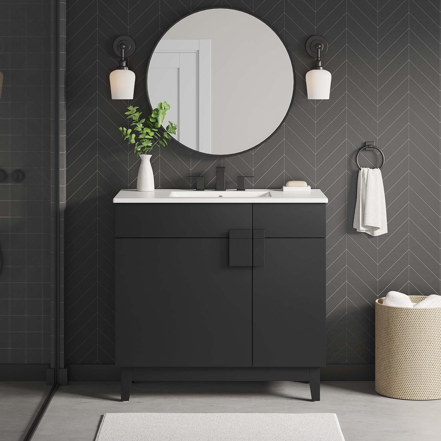 Miles 36" Bathroom Vanity Cabinet (Sink Basin Not Included) by Modway