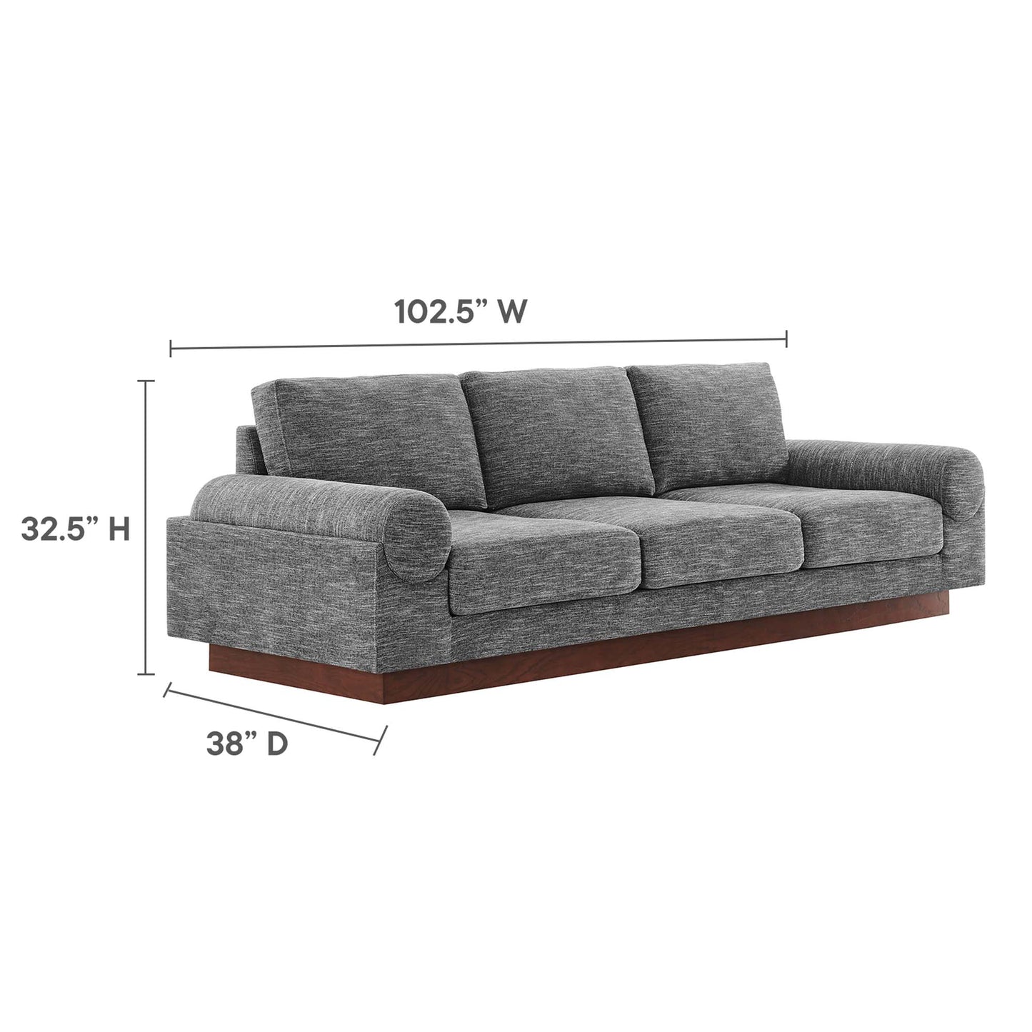 Oasis Upholstered Fabric Sofa by Modway EEI-6401-GRY