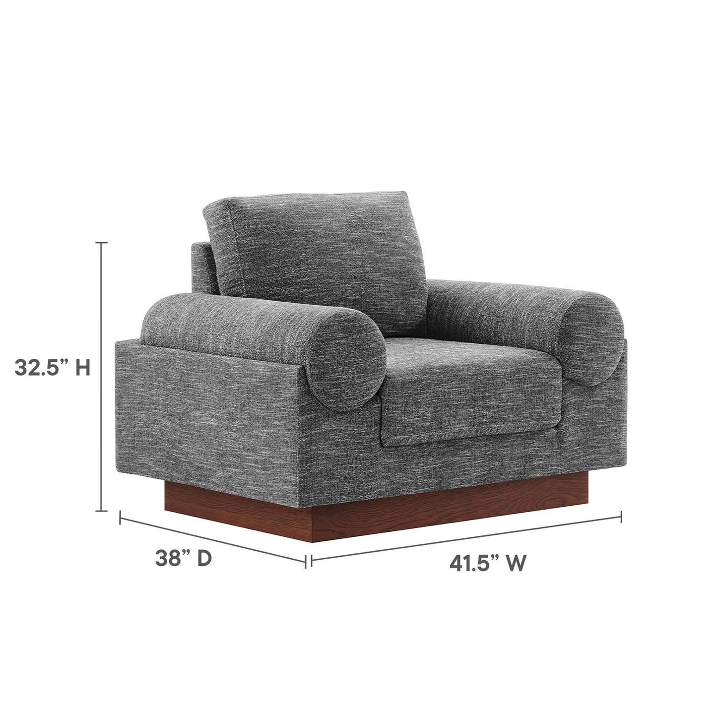 Oasis Upholstered Fabric Armchair by Modway EEI-6402-GRY