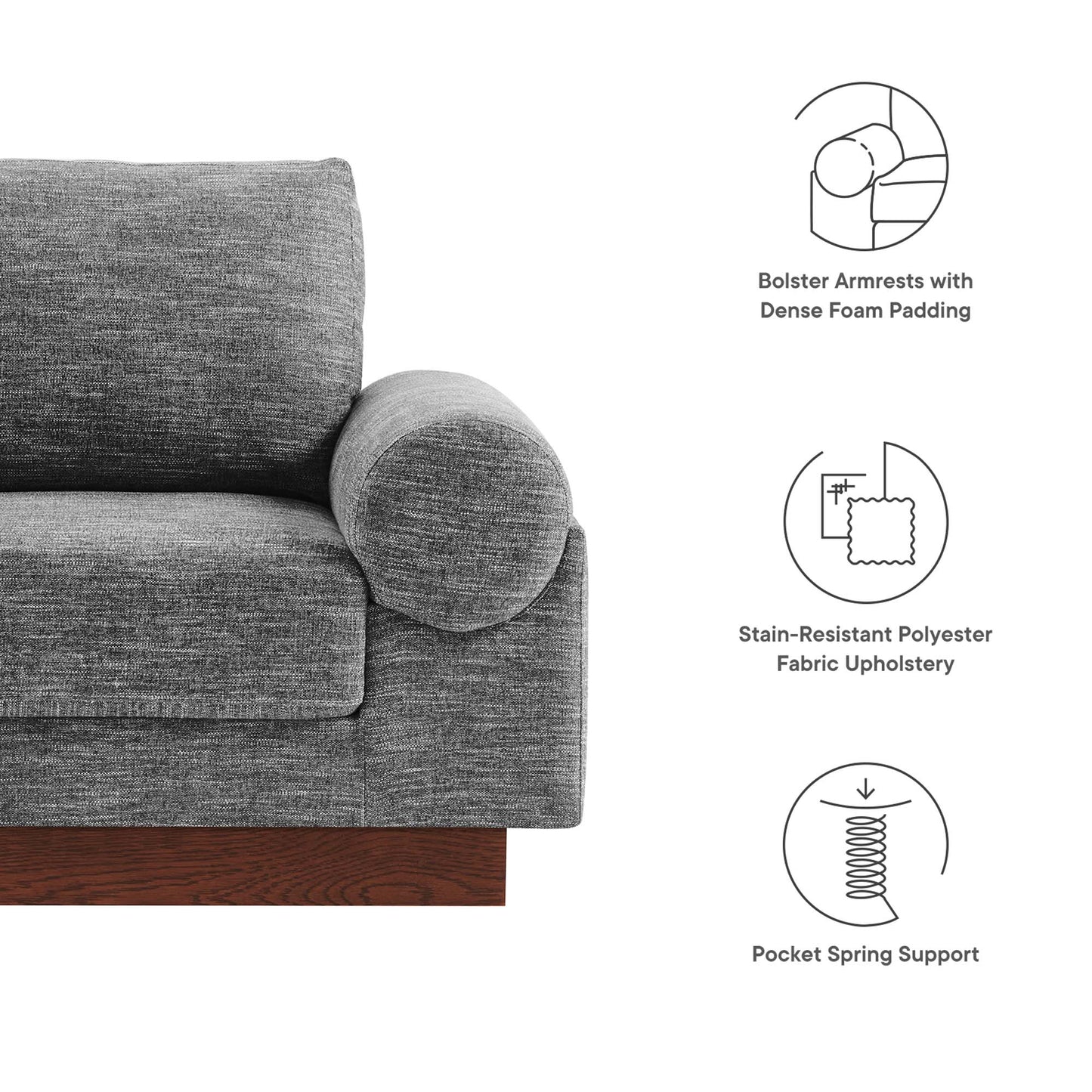 Oasis Upholstered Fabric Armchair by Modway EEI-6402-GRY