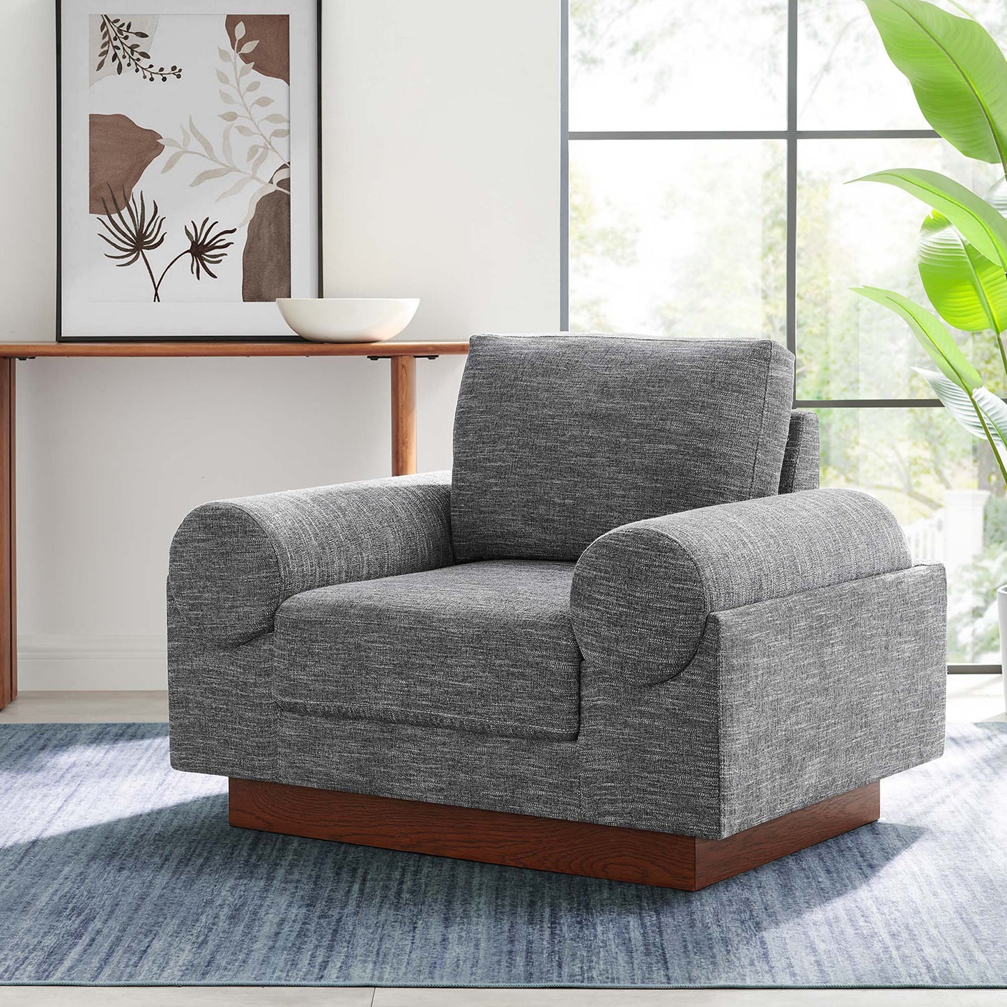 Oasis Upholstered Fabric Armchair by Modway EEI-6402-GRY