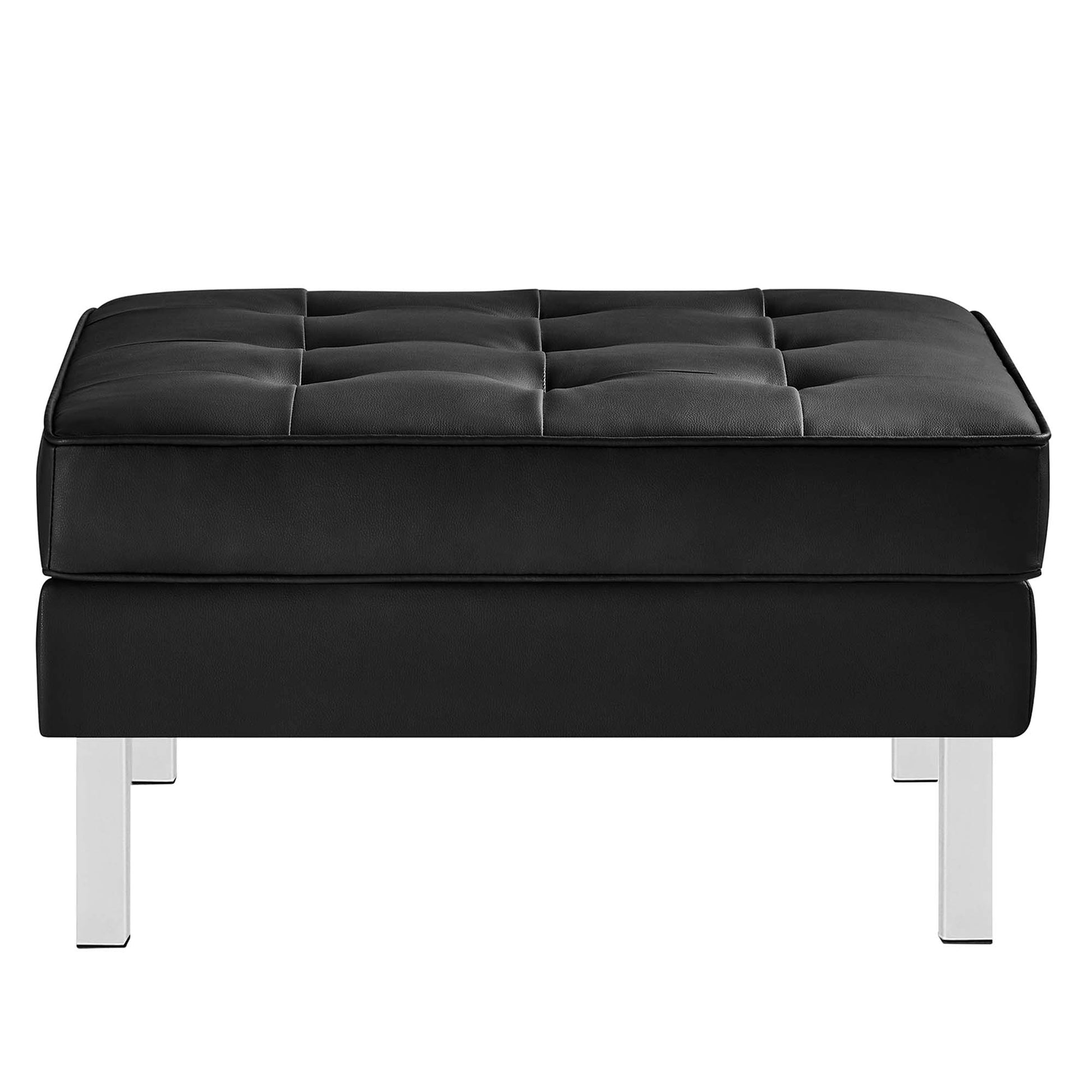 Loft Tufted Vegan Leather Sofa and Ottoman Set by Modway