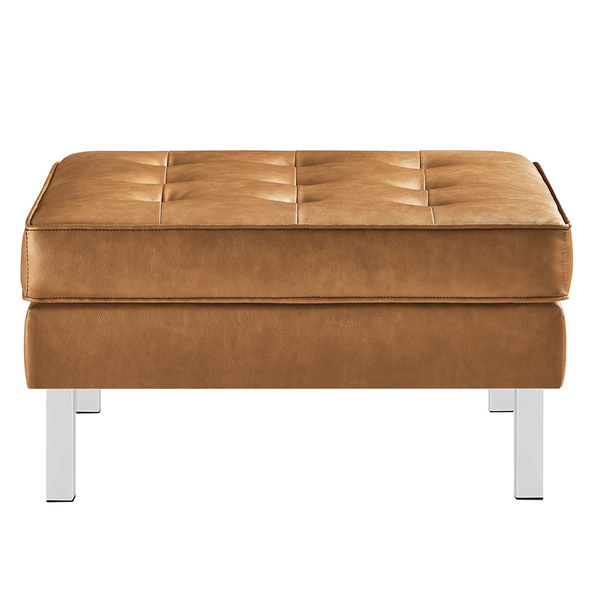 Loft Tufted Vegan Leather Sofa and Ottoman Set by Modway