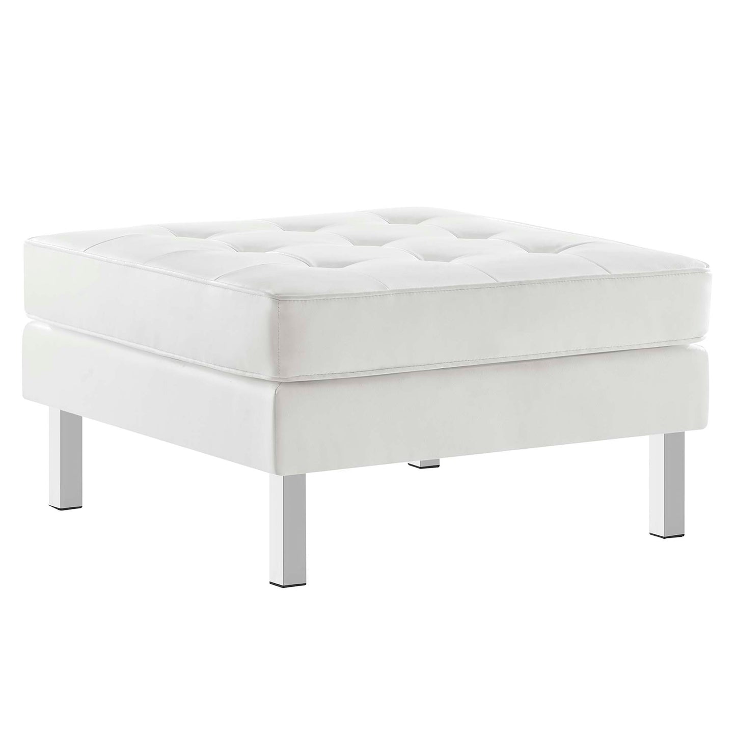 Loft Tufted Vegan Leather Sofa and Ottoman Set by Modway