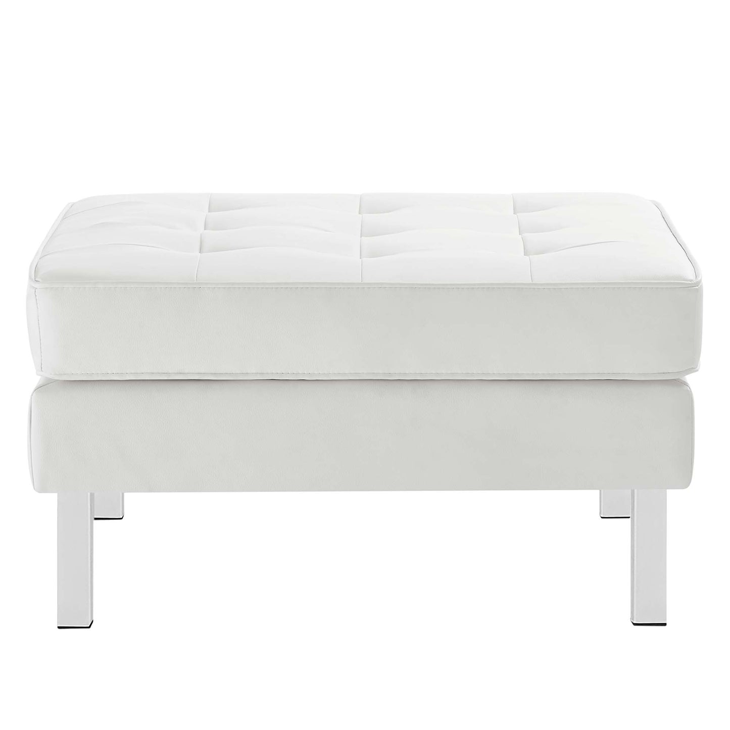 Loft Tufted Vegan Leather Sofa and Ottoman Set by Modway