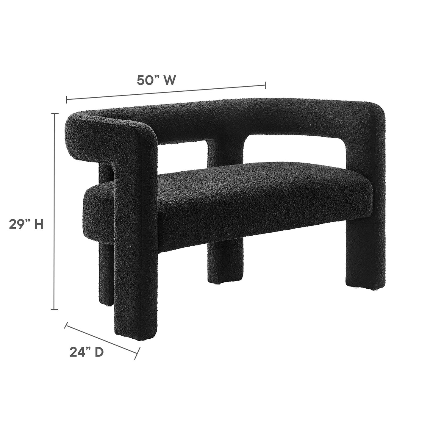 Kayla Boucle Upholstered Loveseat by Modway EEI-6477-BLK