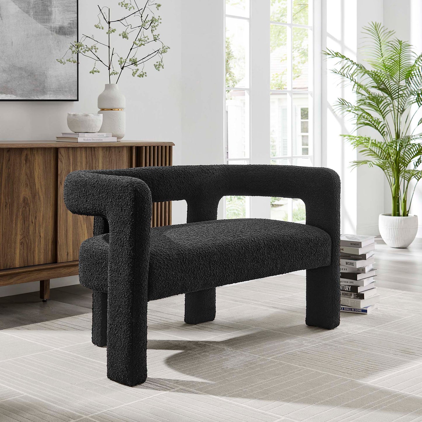 Kayla Boucle Upholstered Loveseat by Modway EEI-6477-BLK