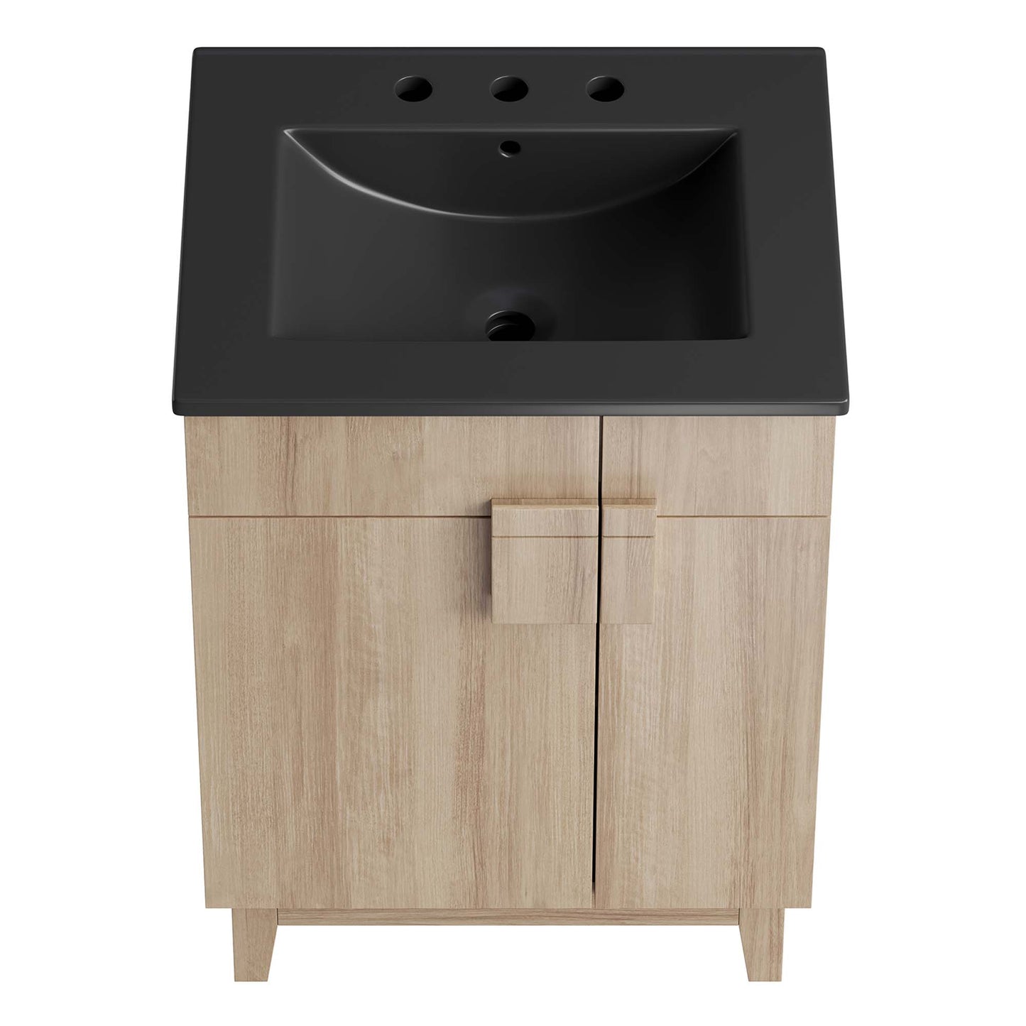 Miles 24” Bathroom Vanity by Modway EEI-6483-BLK-OAK
