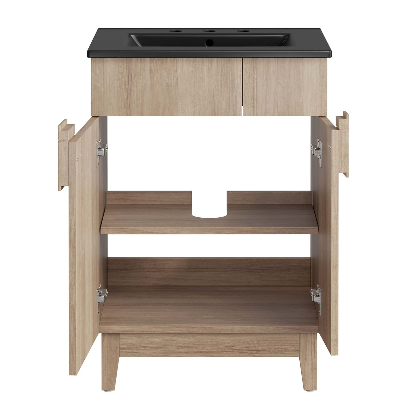 Miles 24” Bathroom Vanity by Modway EEI-6483-BLK-OAK