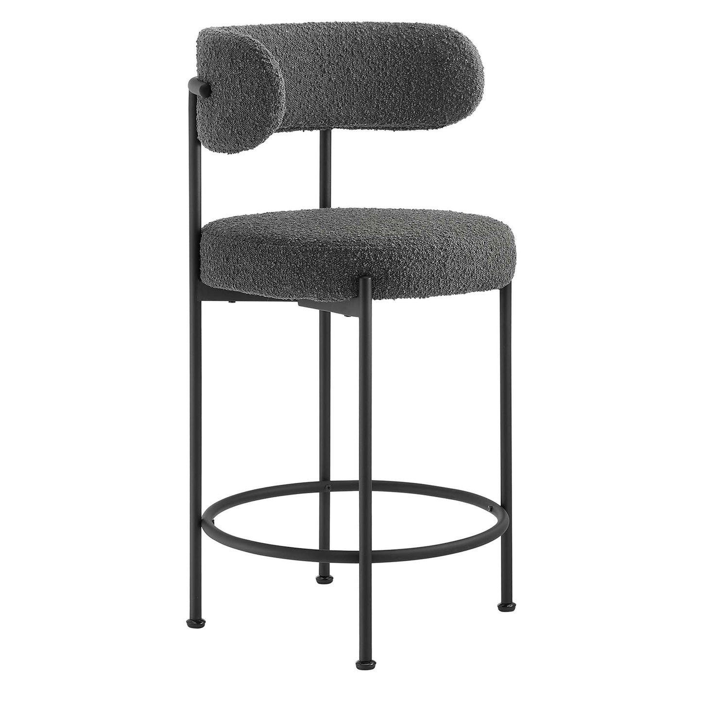 Albie Boucle Fabric Counter Stools Set of 2 by Modway