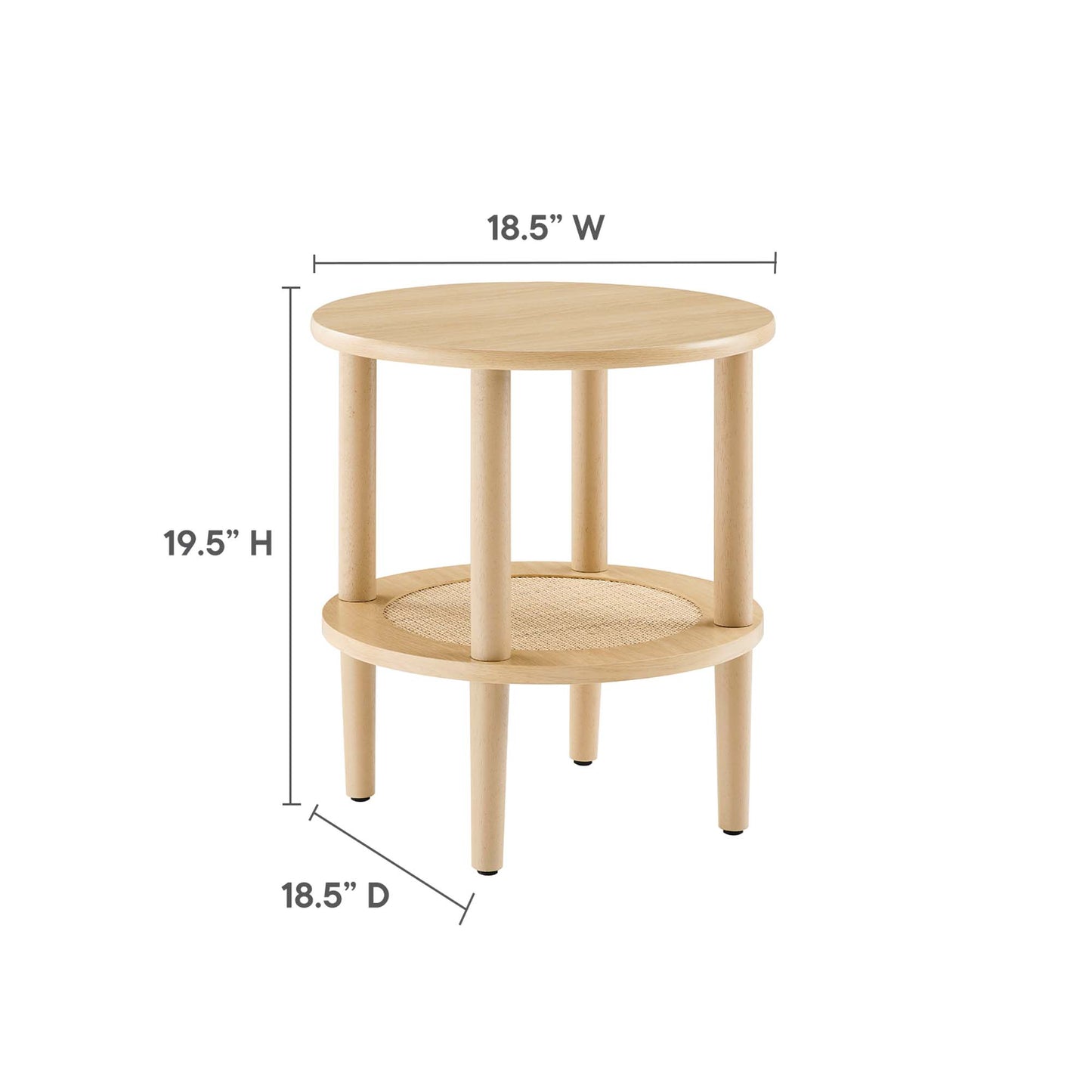 Torus Round Side Table by Modway EEI-6527-OAK