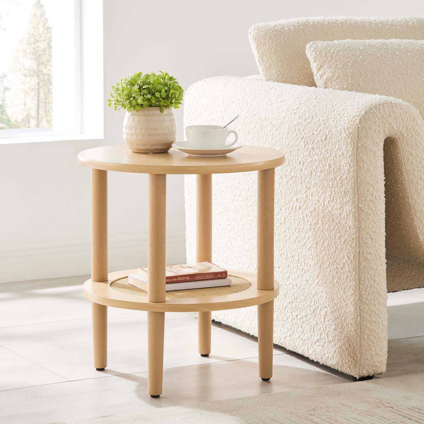 Torus Round Side Table by Modway EEI-6527-OAK