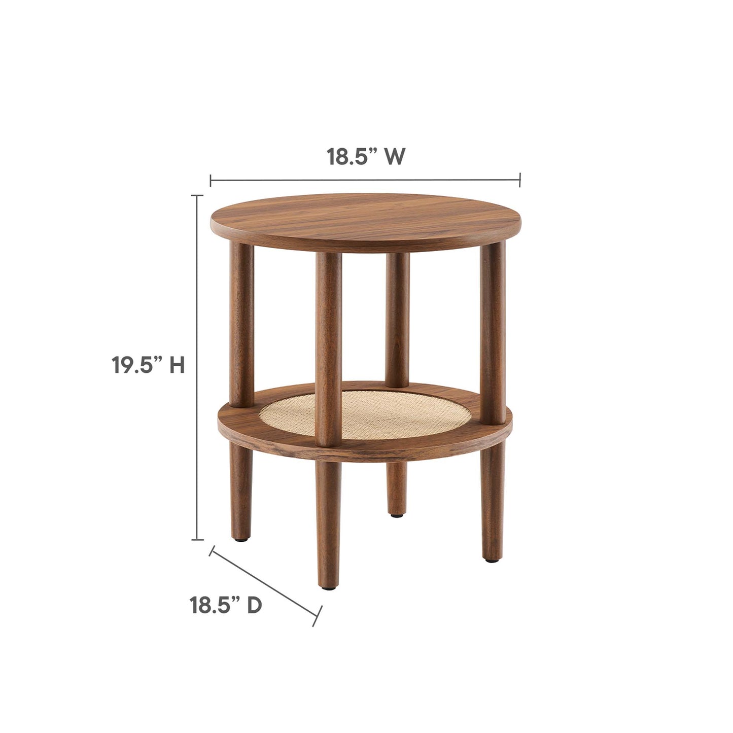 Torus Round Side Table by Modway EEI-6527-WAL