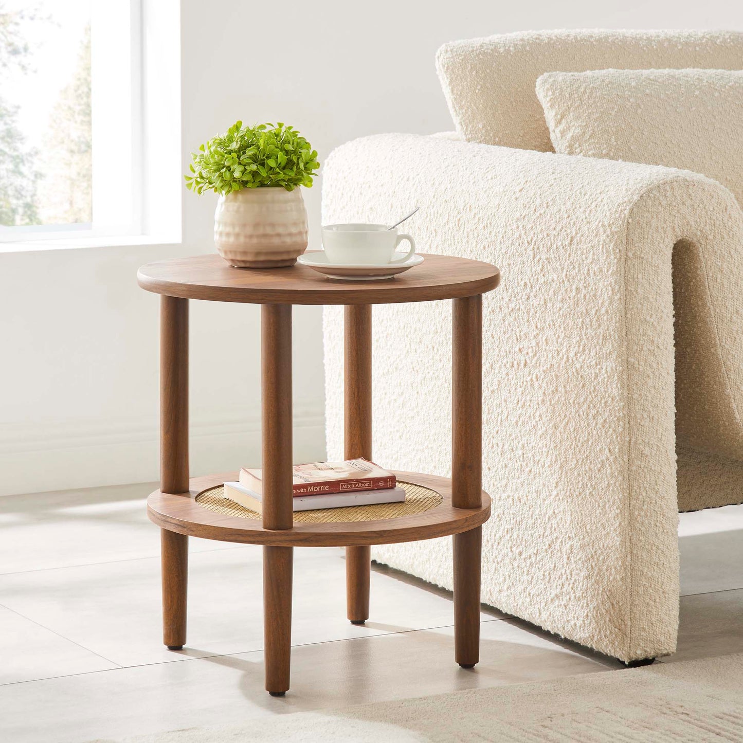 Torus Round Side Table by Modway EEI-6527-WAL