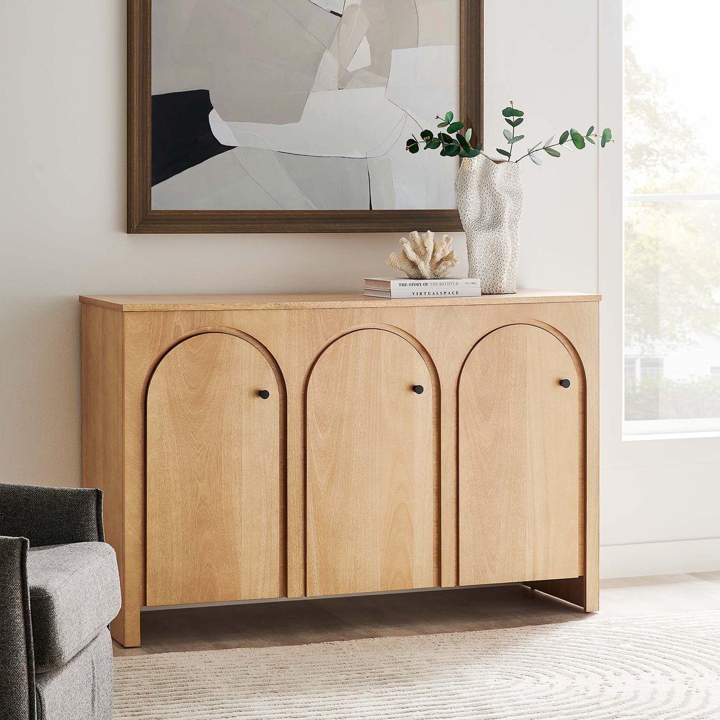 Appia 3-Door Arched Door Sideboard Storage Cabinet by Modway EEI-6536-OAK