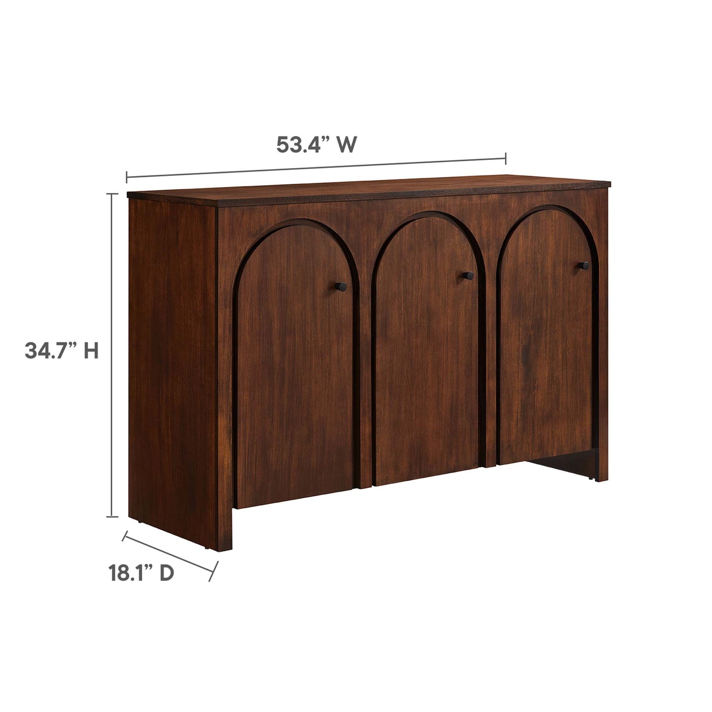 Appia 3-Door Arched Door Sideboard Storage Cabinet by Modway EEI-6536-WAL