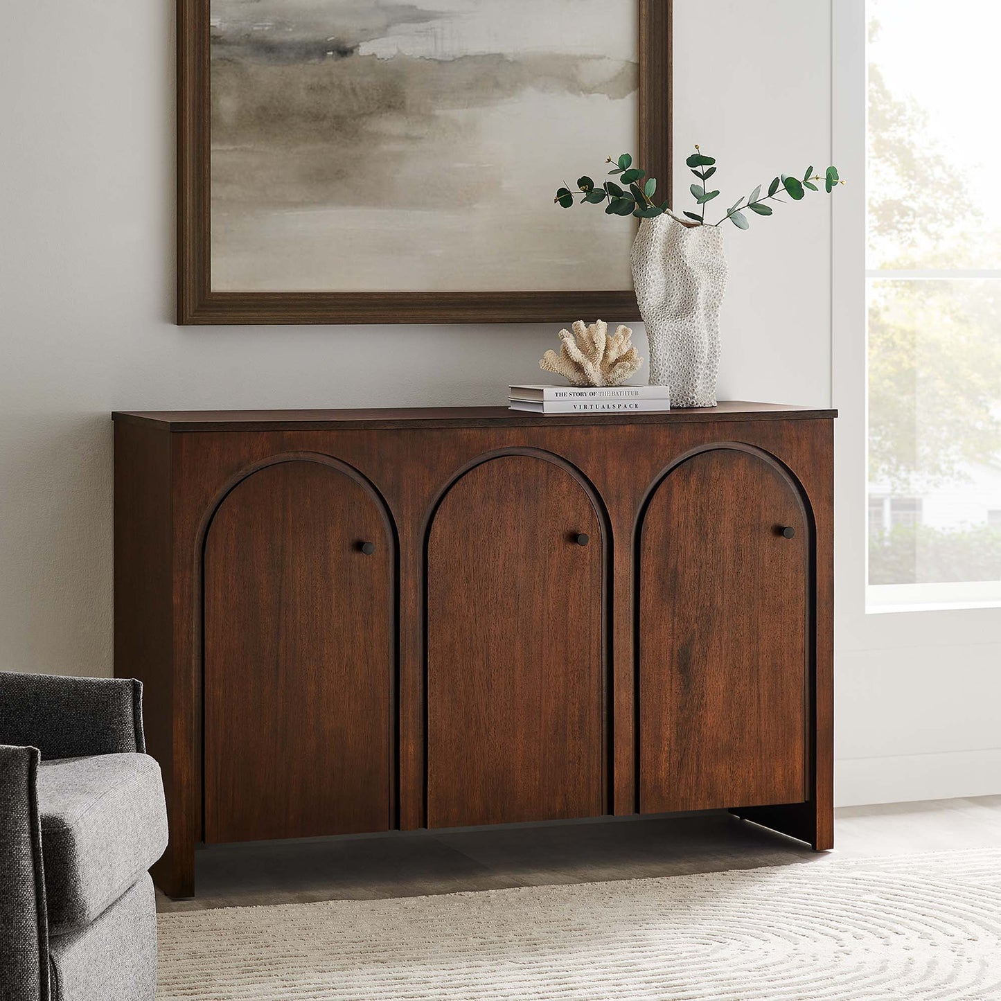 Appia 3-Door Arched Door Sideboard Storage Cabinet by Modway EEI-6536-WAL