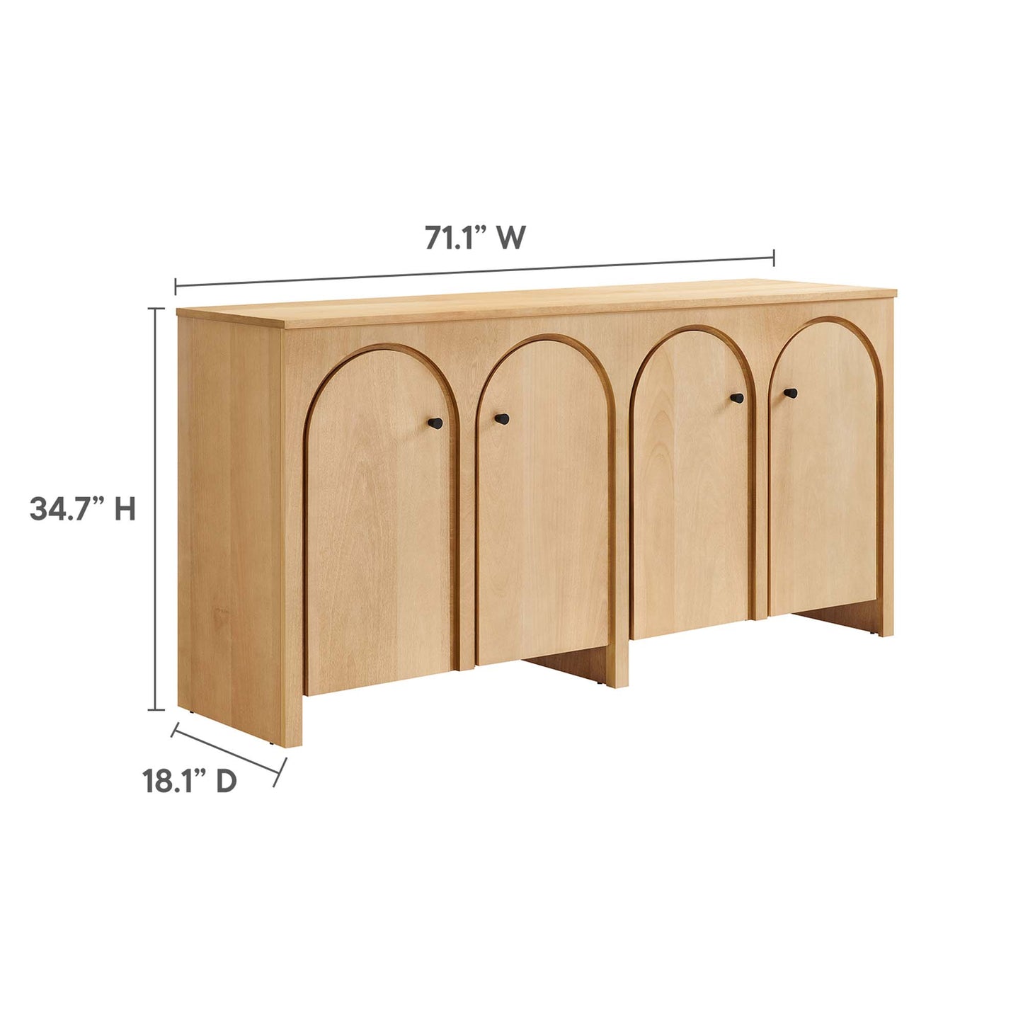 Appia Wood Grain 4-Door Sideboard Storage Cabinet by Modway EEI-6538-OAK