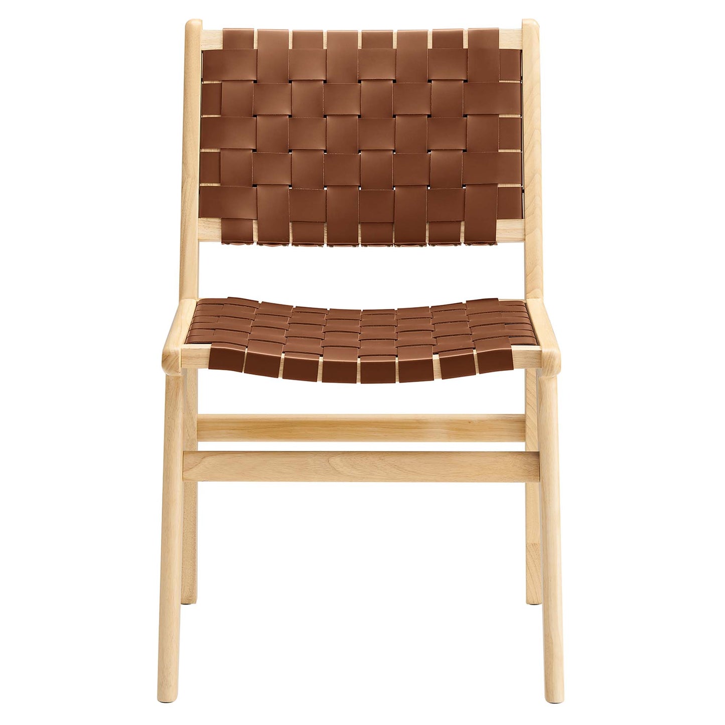 Saoirse Leather Wood Dining Side Chair Set of 2 by Modway