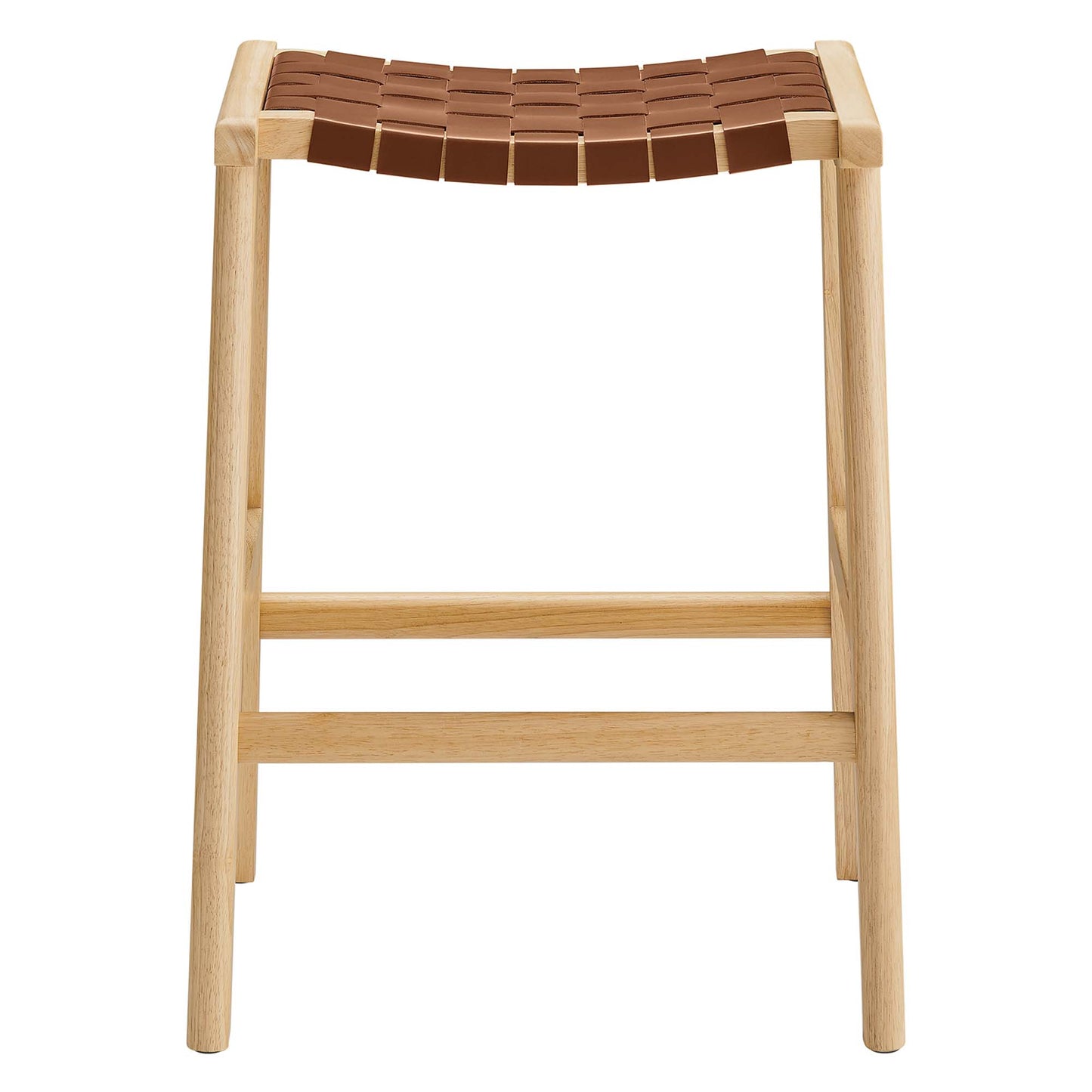 Saoirse Faux Leather Wood Counter Stool Set of 2 by Modway EEI-6547-NAT-BRN