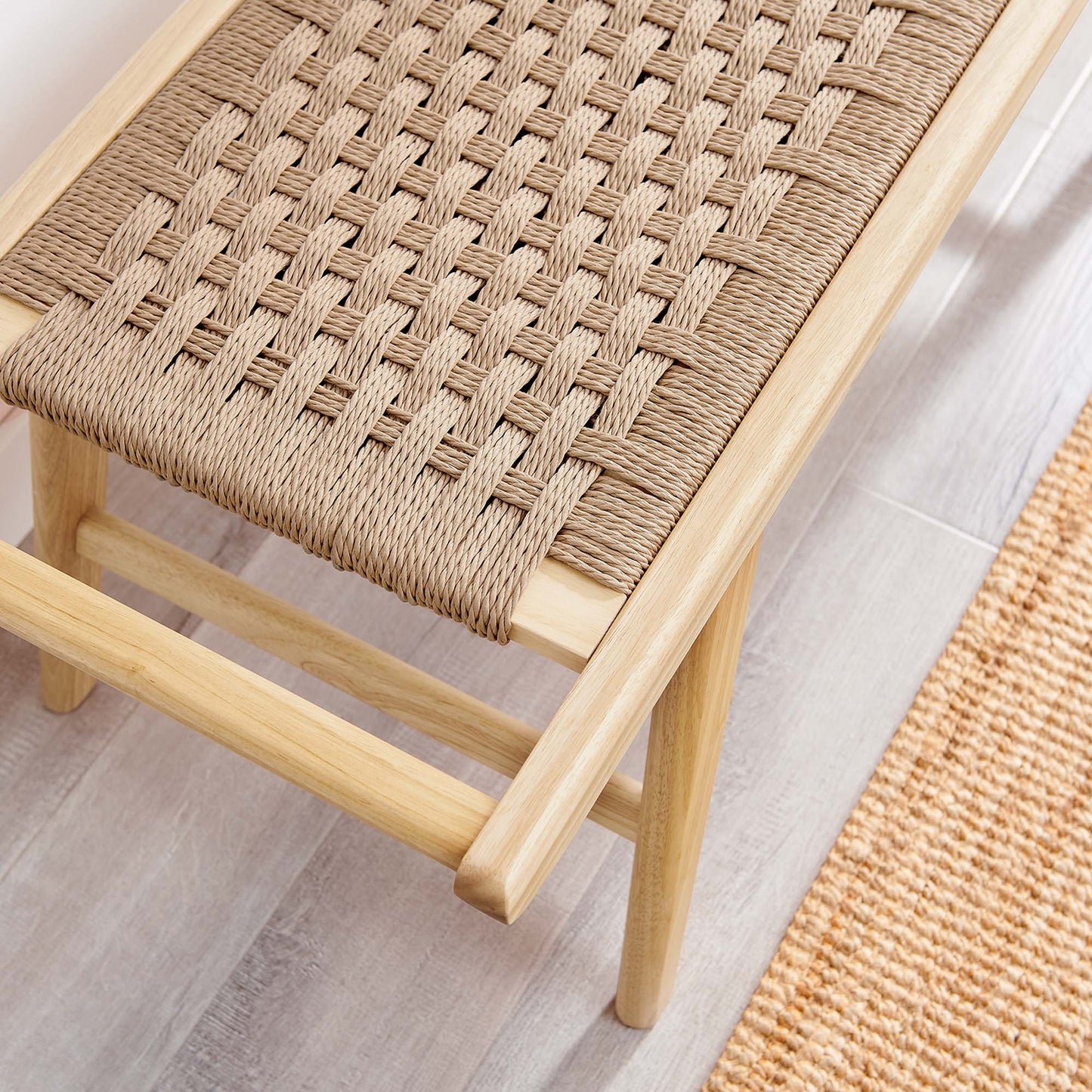 Saoirse 47" Wove Rope Wood Bench by Modway