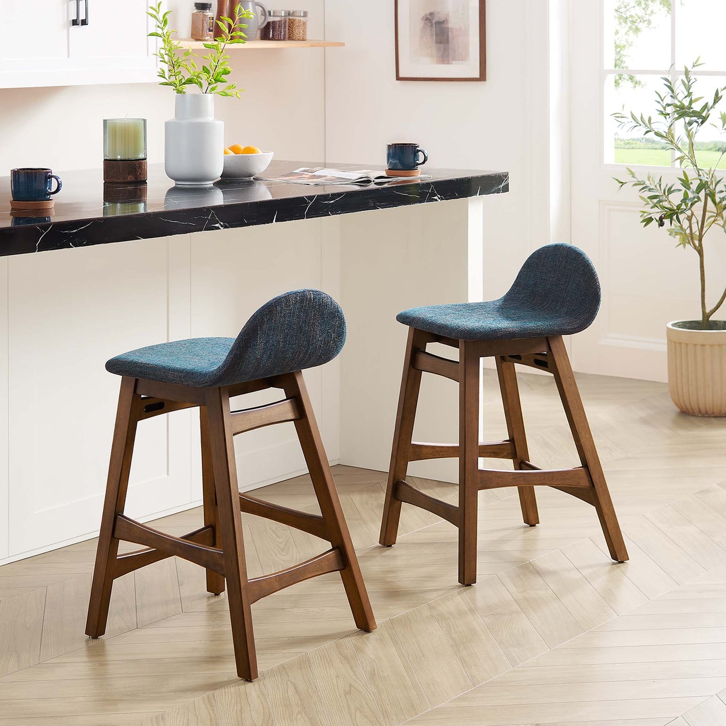 Juno Wood Counter Stool Set of 2 by Modway