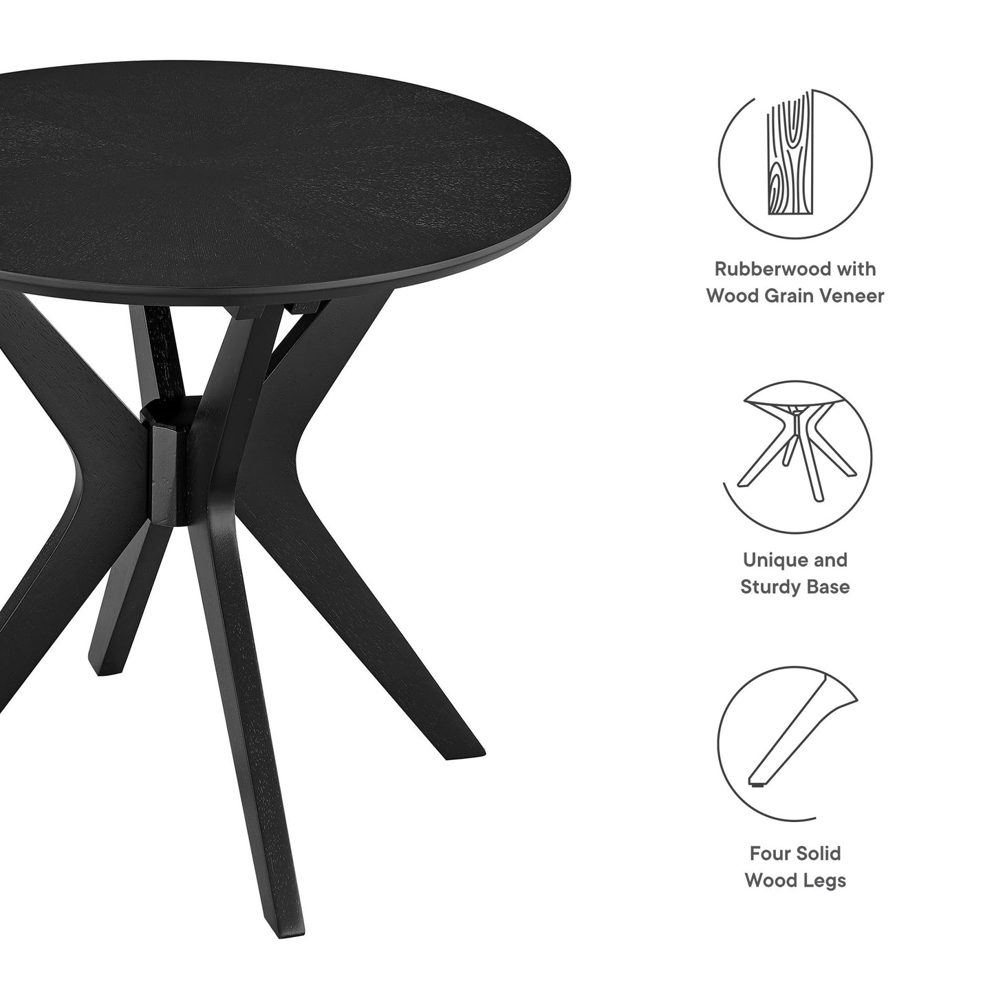 Crossroads 24" Round Wood Side Table by Modway