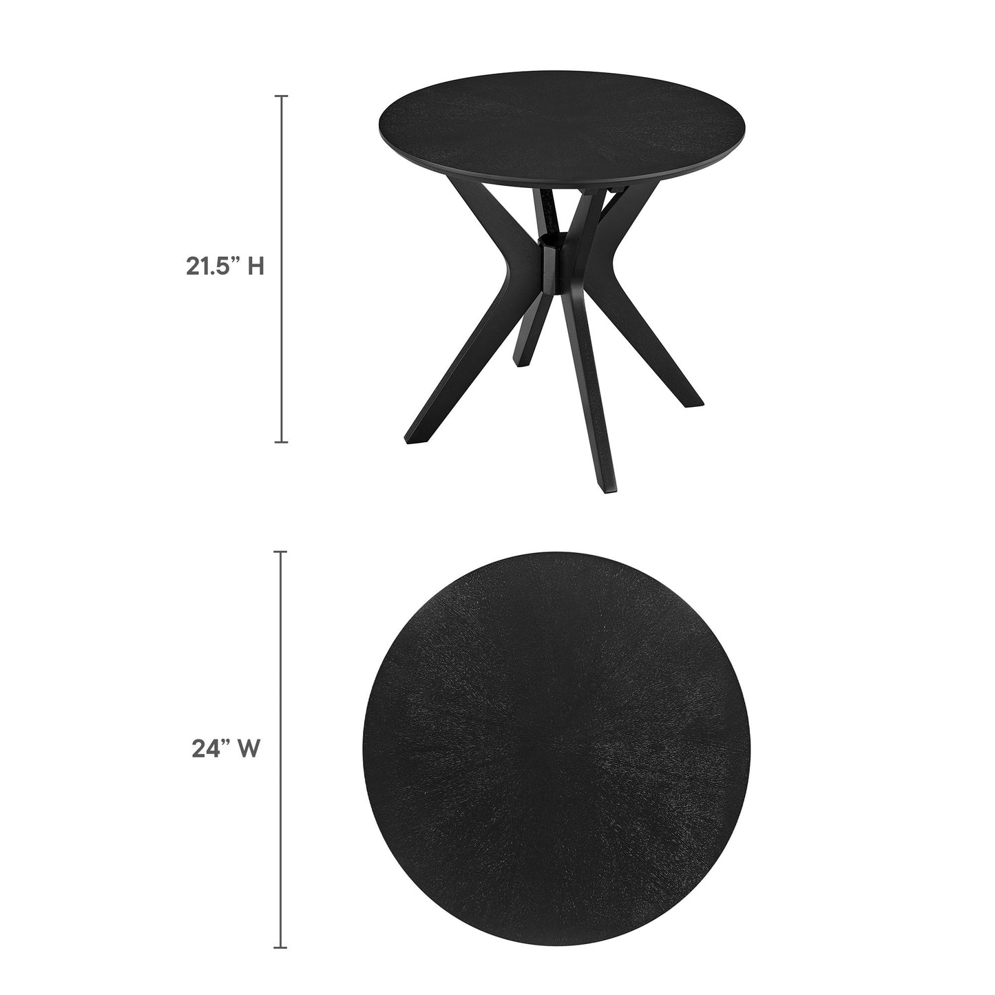 Crossroads 24" Round Wood Side Table by Modway