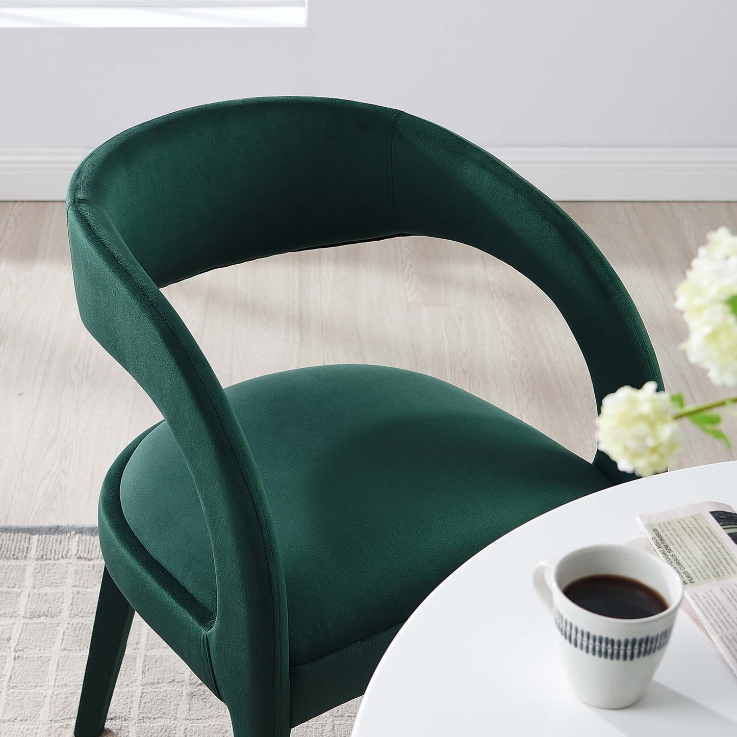 Pinnacle Performance Velvet Dining Chair Set of 2 by Modway