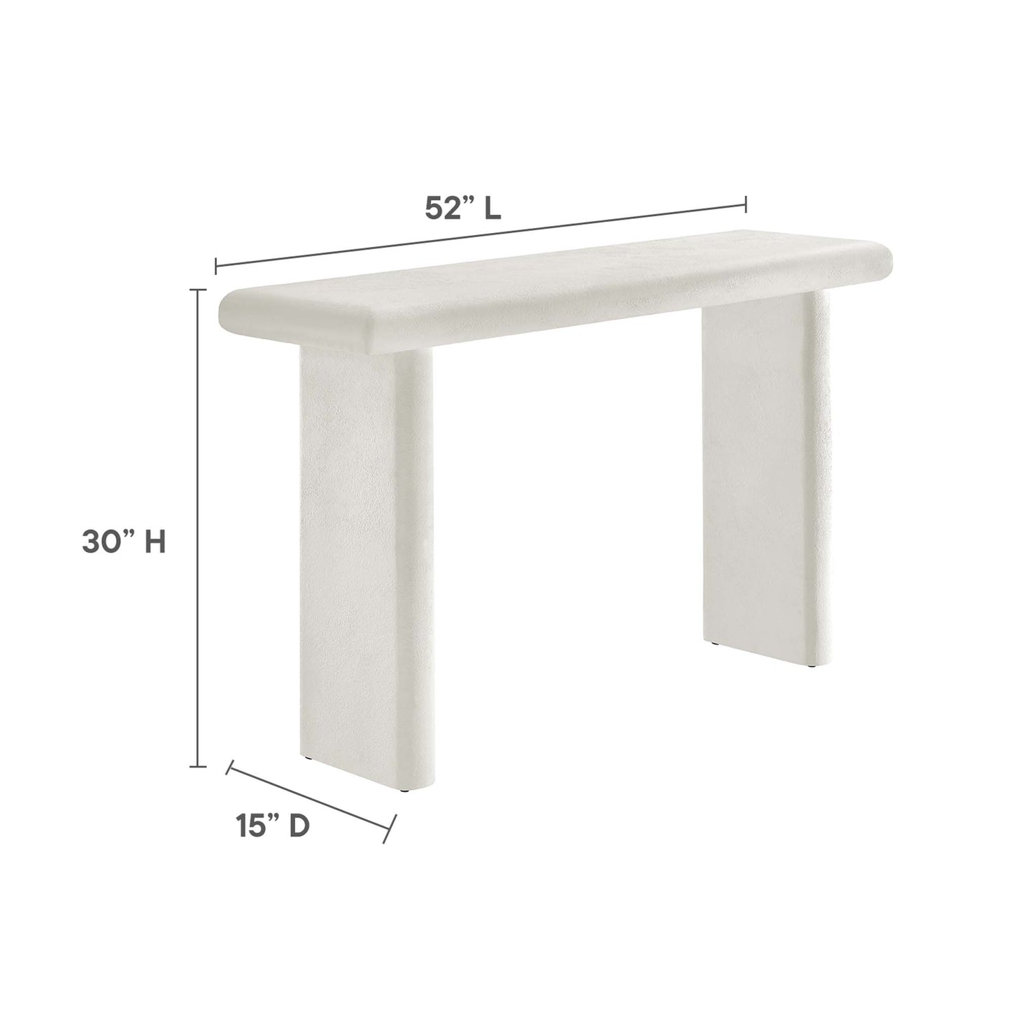 Relic Concrete Textured Console Table by Modway EEI-6577-WHI