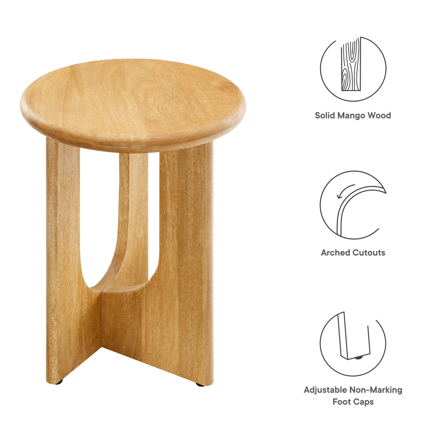Rivian Round Side Table by Modway EEI-6595-OAK