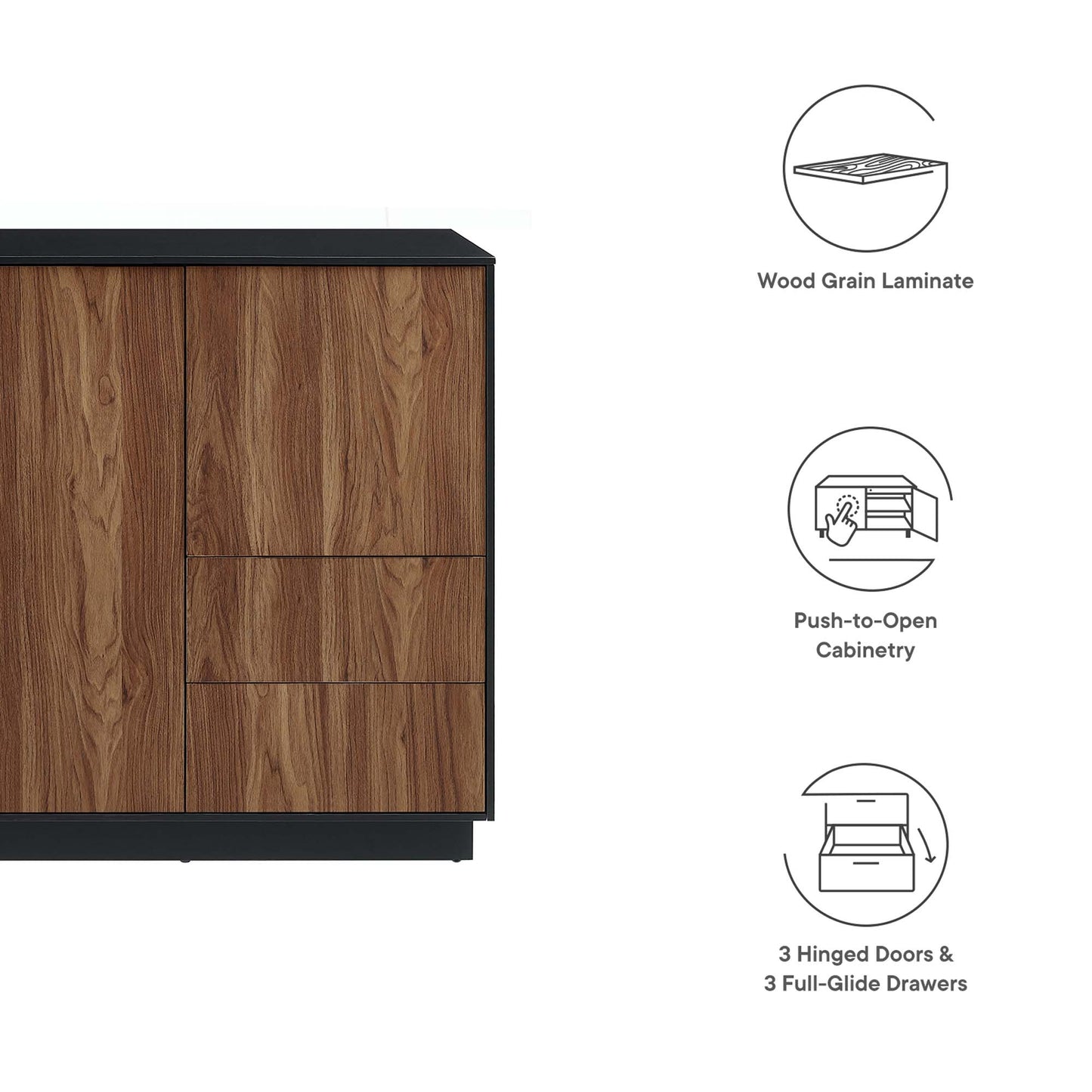 Holden 47” Sideboard by Modway EEI-6597-BLK-WAL