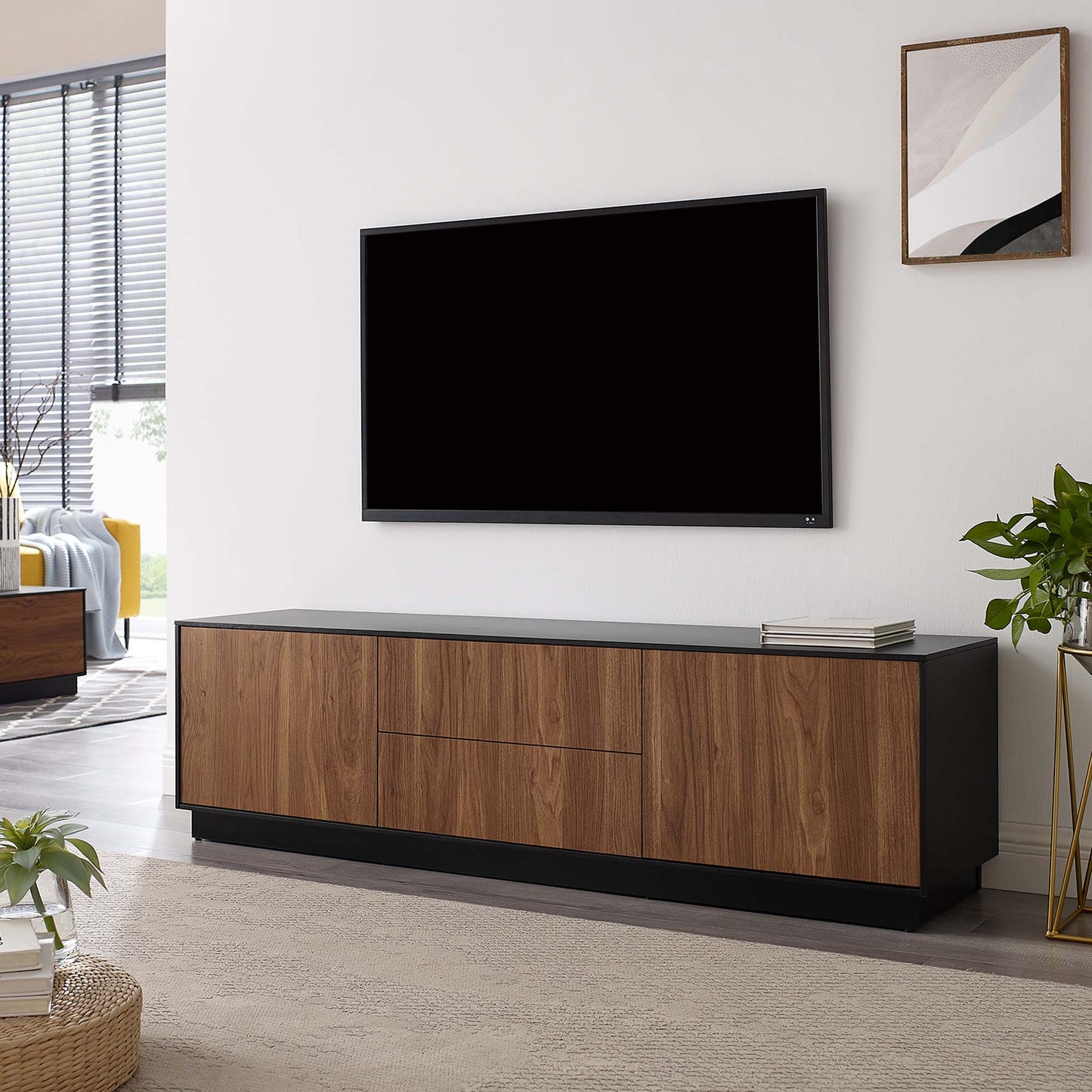 Holden 63” TV Stand by Modway EEI-6598-BLK-WAL