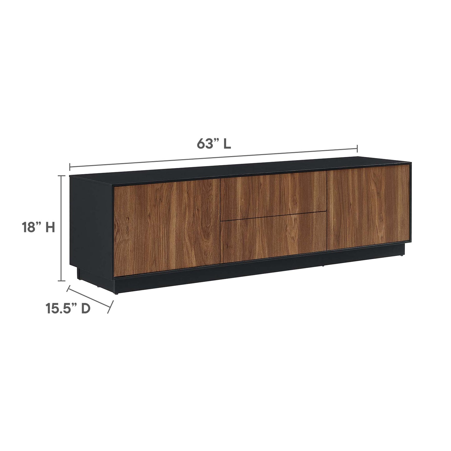 Holden 63” TV Stand by Modway EEI-6598-BLK-WAL