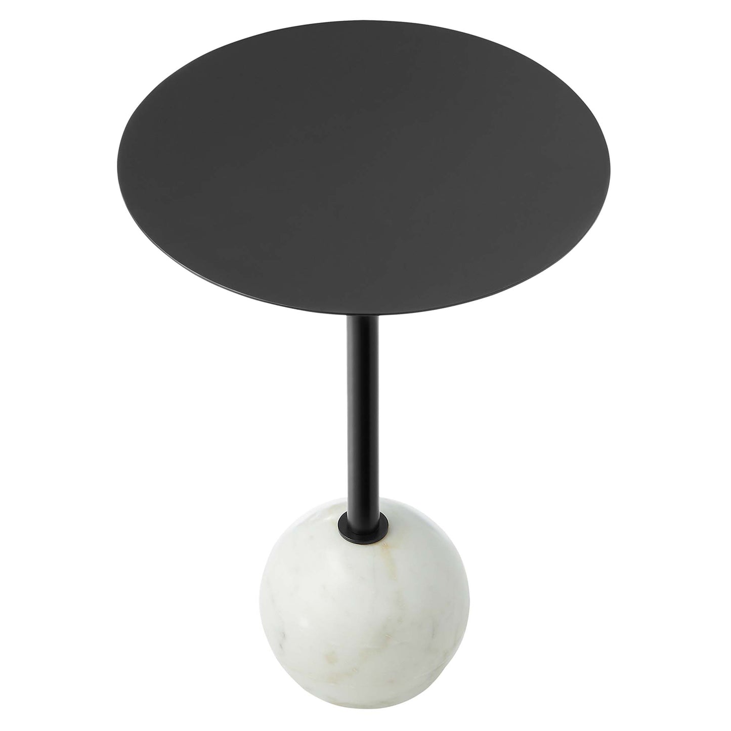 Aliza Round White Marble Side Table by Modway