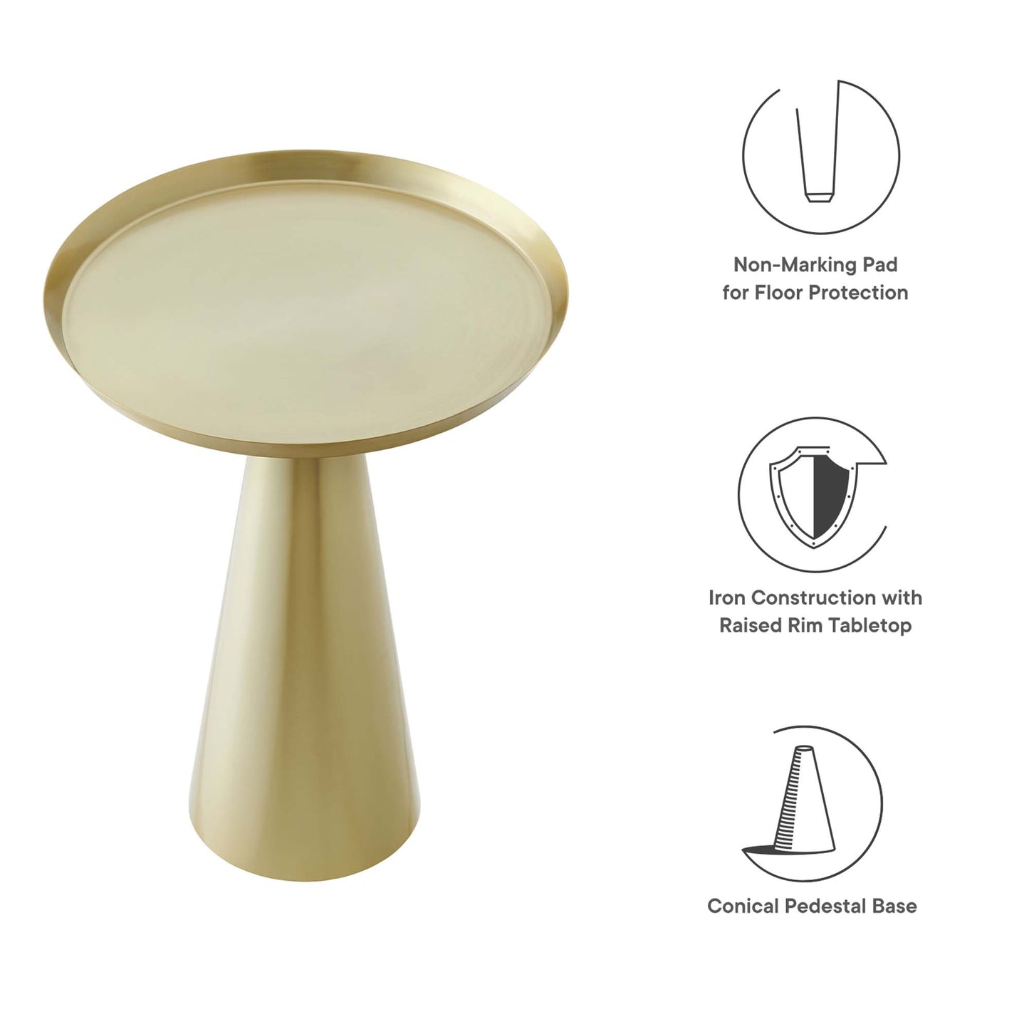 Maren Round Side Table by Modway EEI-6608-BRA