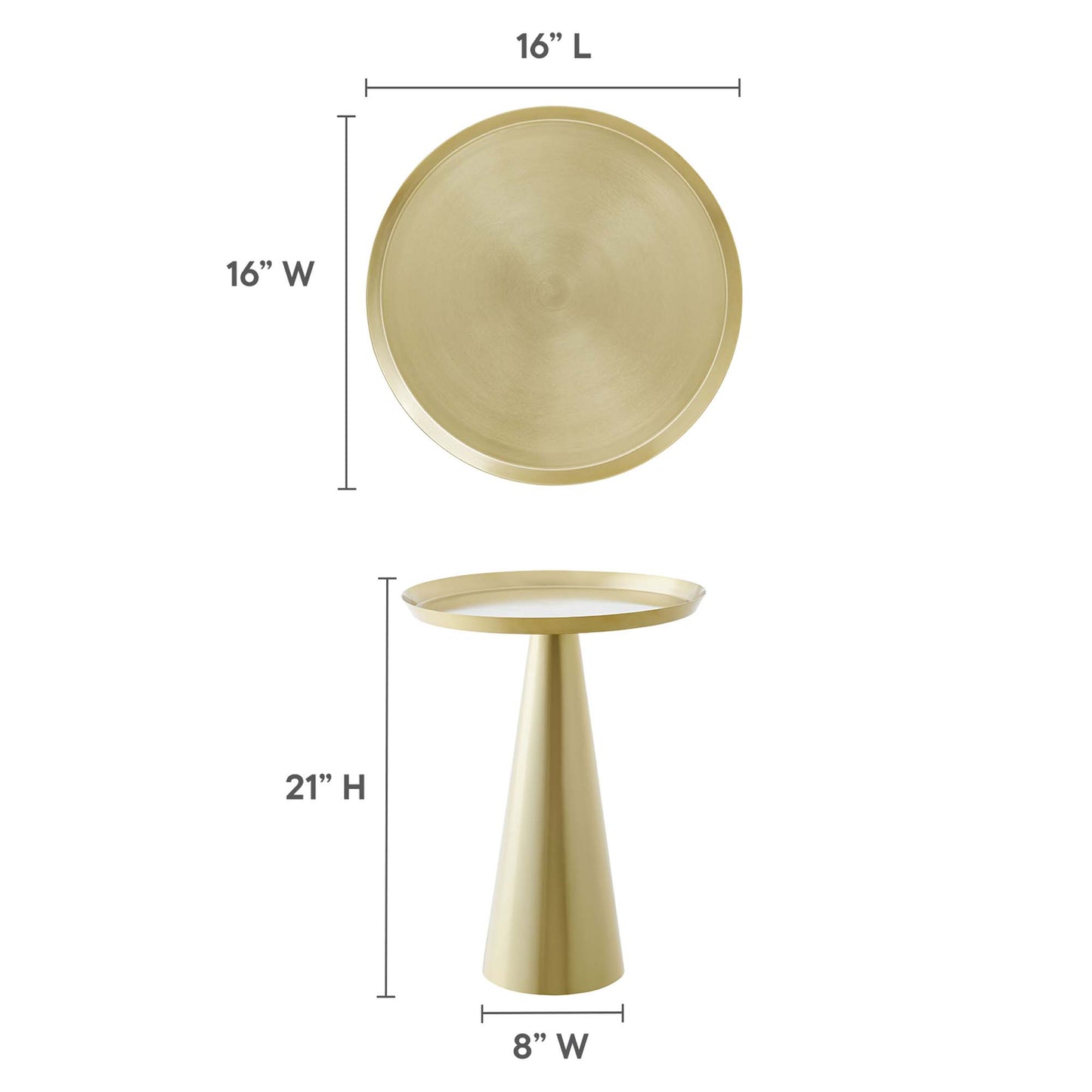 Maren Round Side Table by Modway EEI-6608-BRA