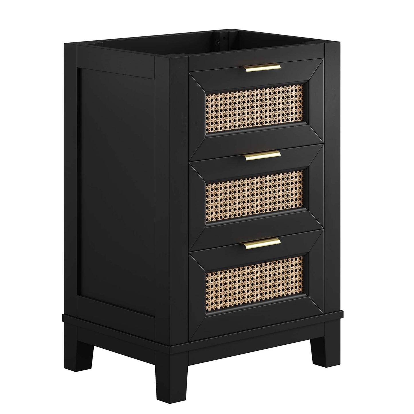 Dixie 24” Solid Wood Bathroom Vanity Cabinet (Sink Basin Not Included) by Modway EEI-6625-BLK