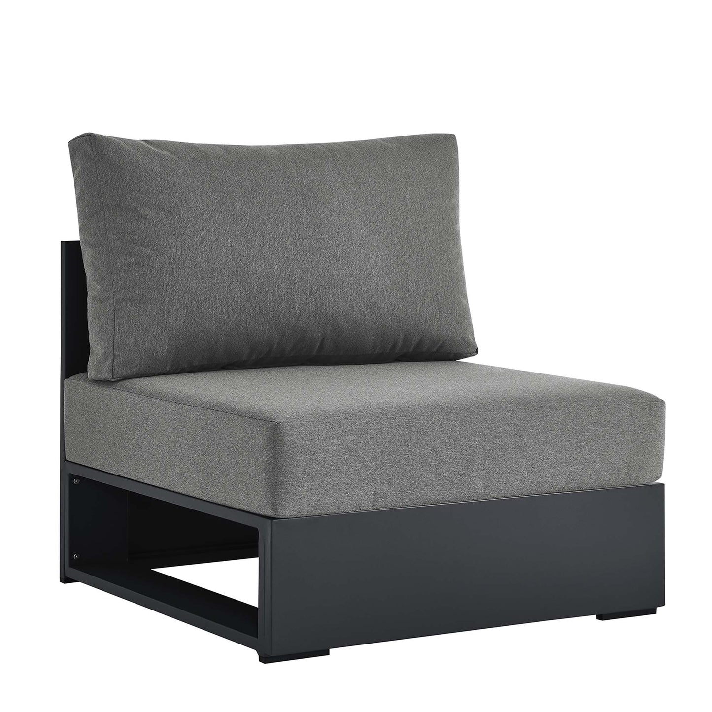 Tahoe Outdoor Patio Powder-Coated Aluminum Modular Armless Chair by Modway EEI-6628-GRY-CHA