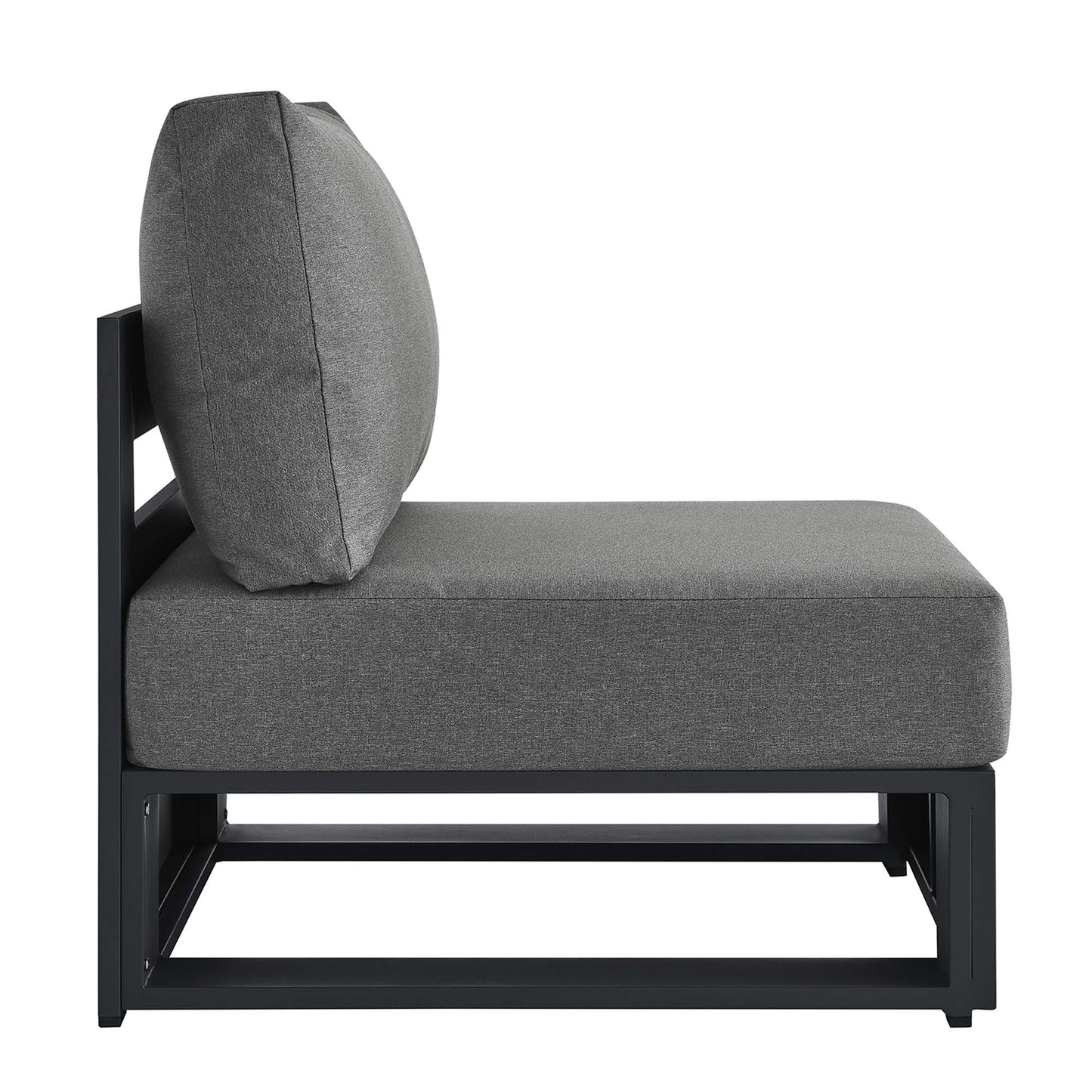 Tahoe Outdoor Patio Powder-Coated Aluminum Modular Armless Chair by Modway EEI-6628-GRY-CHA