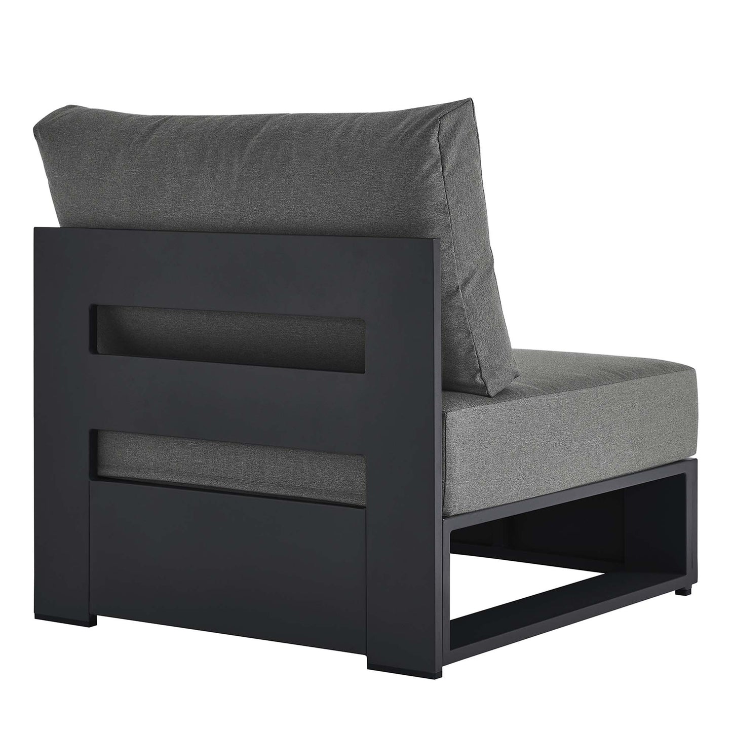 Tahoe Outdoor Patio Powder-Coated Aluminum Modular Armless Chair by Modway EEI-6628-GRY-CHA