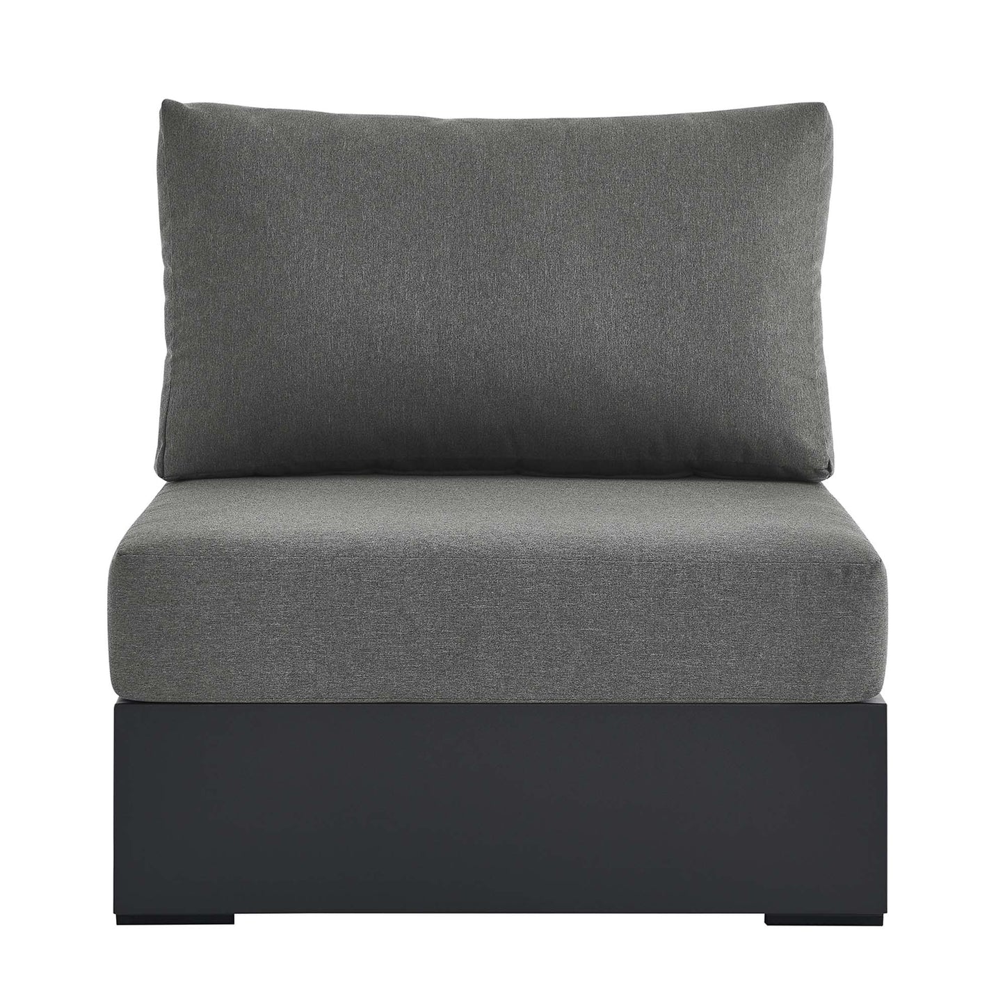 Tahoe Outdoor Patio Powder-Coated Aluminum Modular Armless Chair by Modway EEI-6628-GRY-CHA