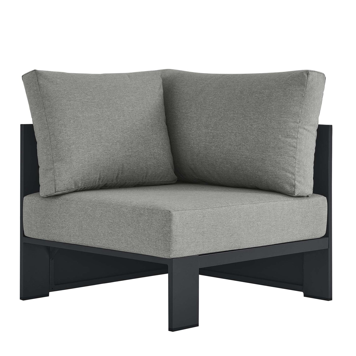 Tahoe Outdoor Patio Powder-Coated Aluminum Modular Corner Chair by Modway EEI-6631-GRY-GRY