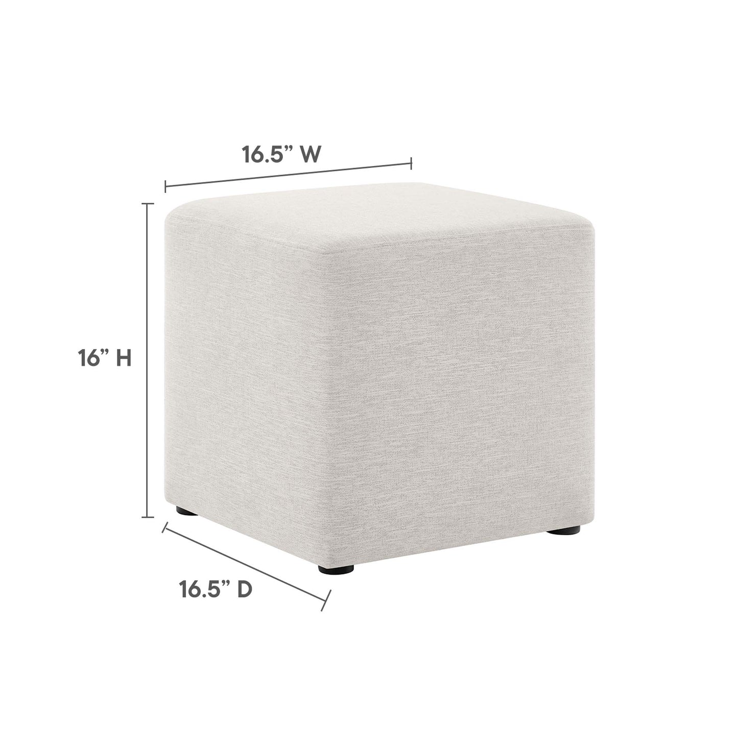 Callum 17" Square Woven Heathered Fabric Upholstered Ottoman by Modway EEI-6636-HEI