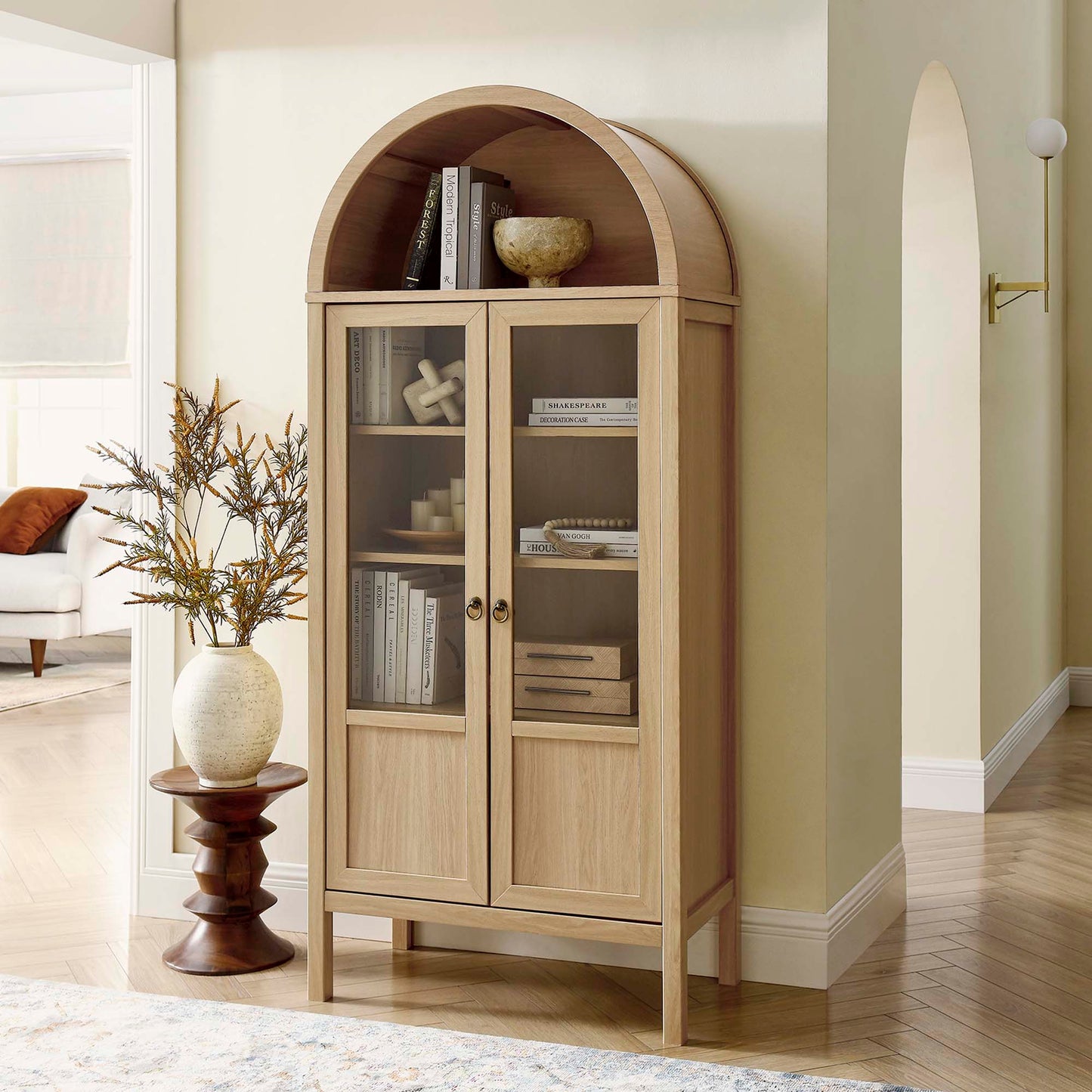 Tessa Tall Arched Storage Display Cabinet by Modway EEI-6638-OAK